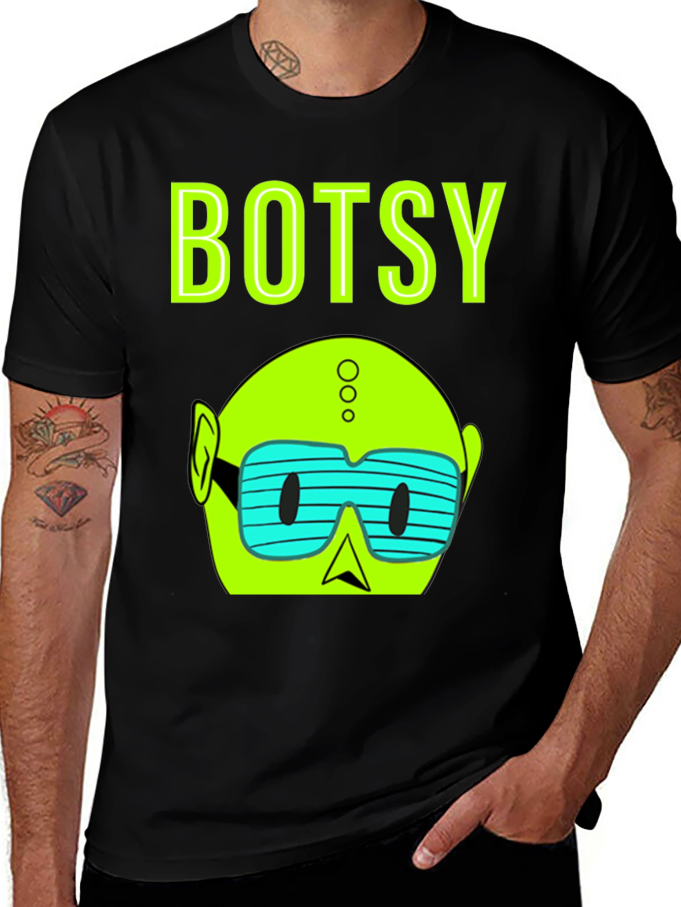 Variant 3 of Botsy Graphic T-Shirt - Black Cotton Tee