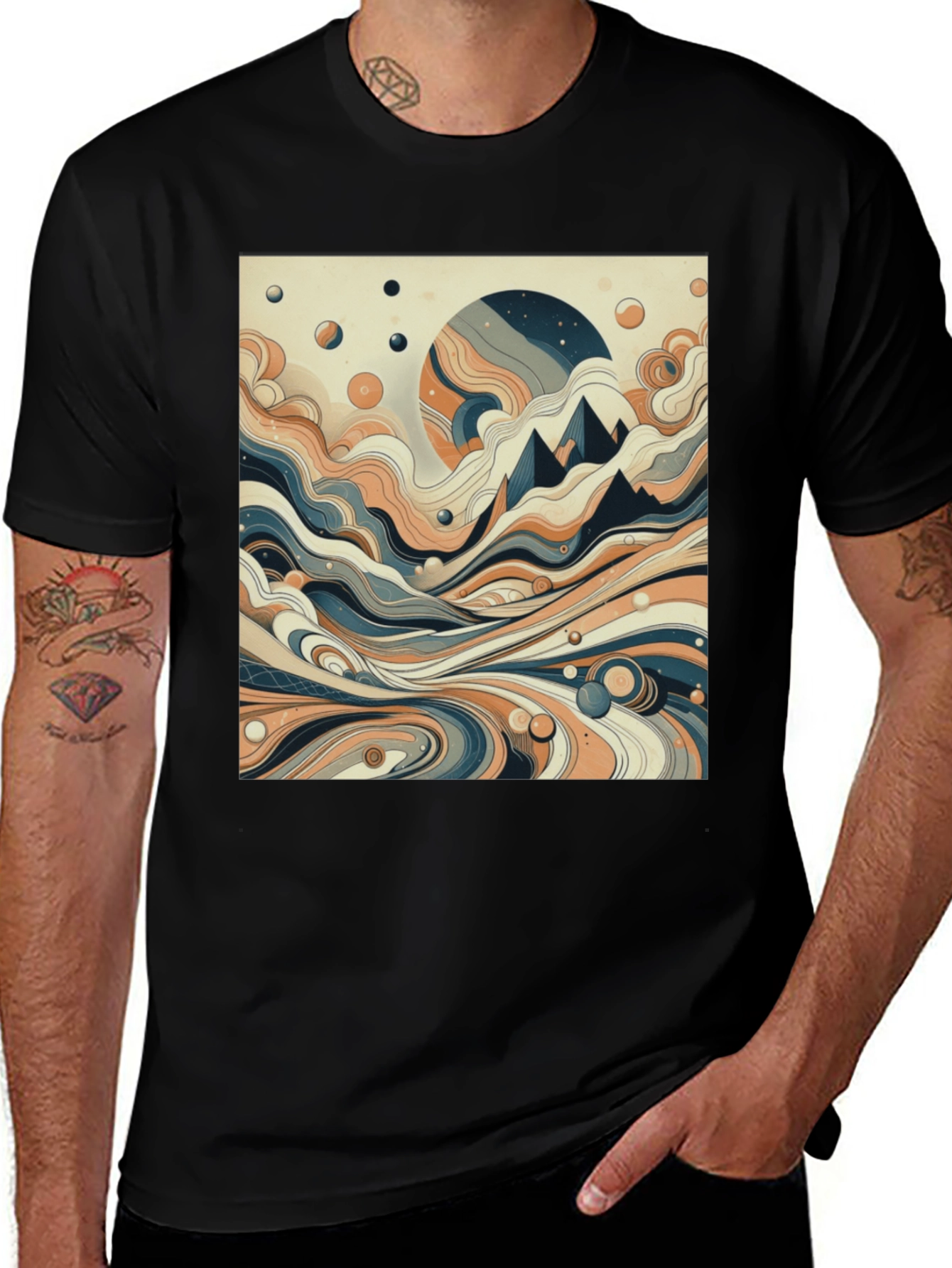 Variant 19 of Abstract Waves Graphic Tee