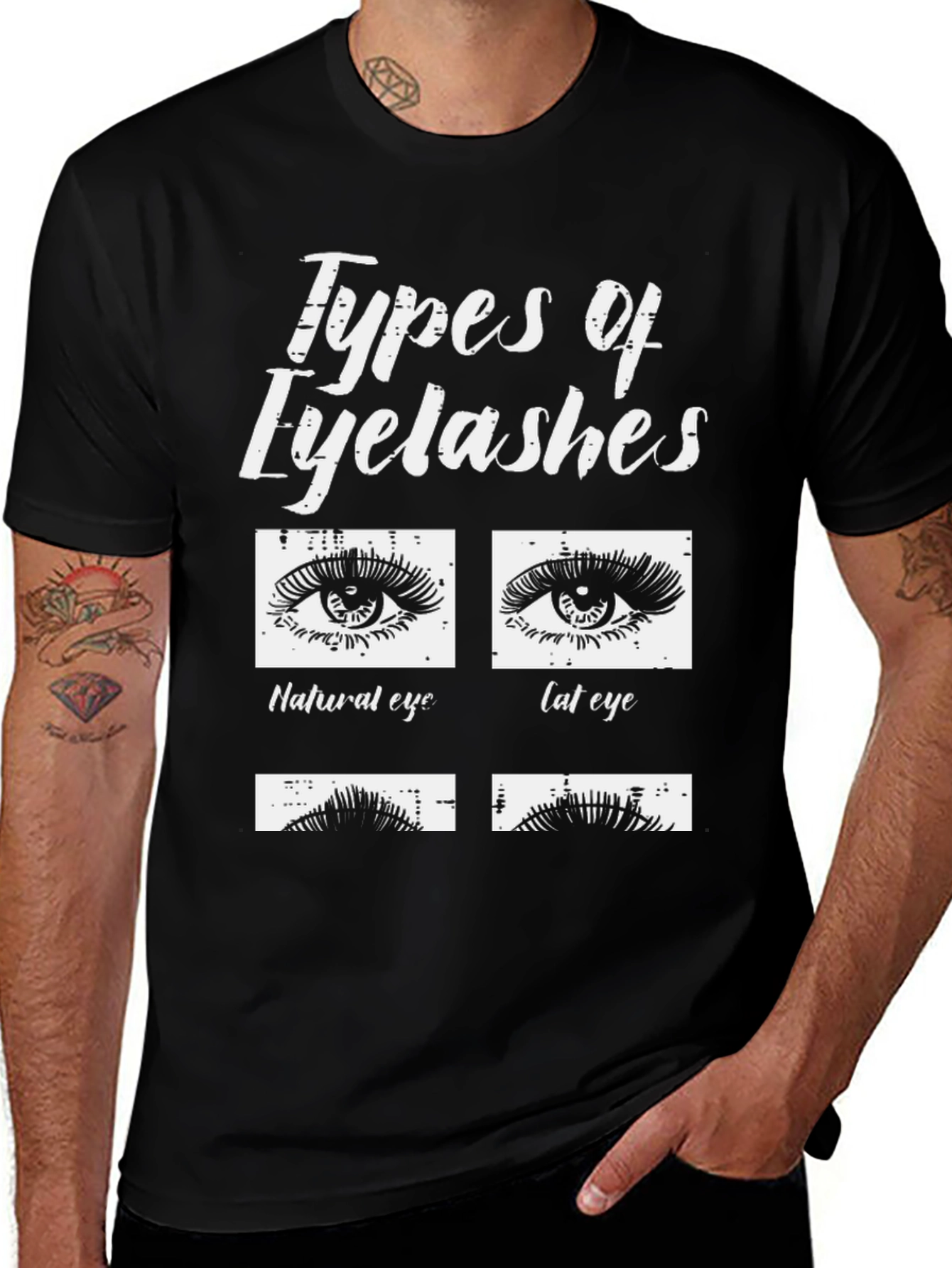Variant 15 of Types of Eyelashes Graphic T-Shirt