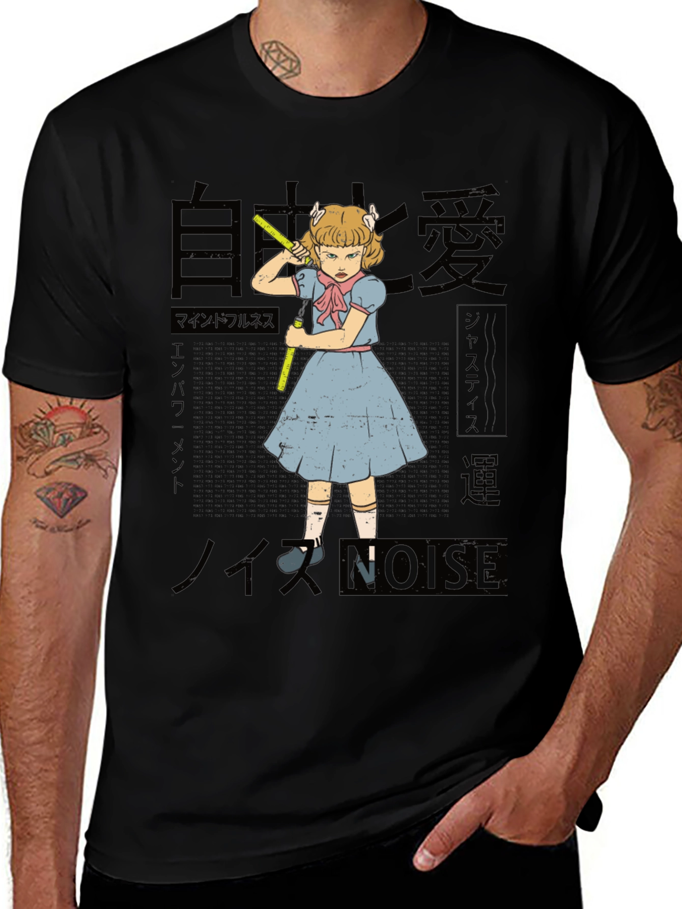 Variant 29 of Anime Graphic Print Black T-Shirt