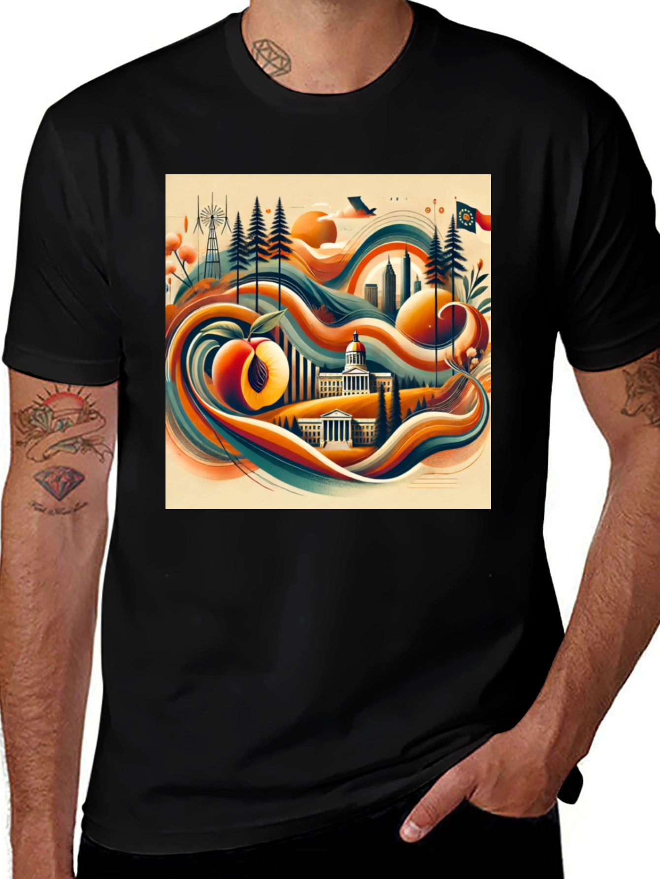 Variant 26 of Georgia Peach State T-Shirt