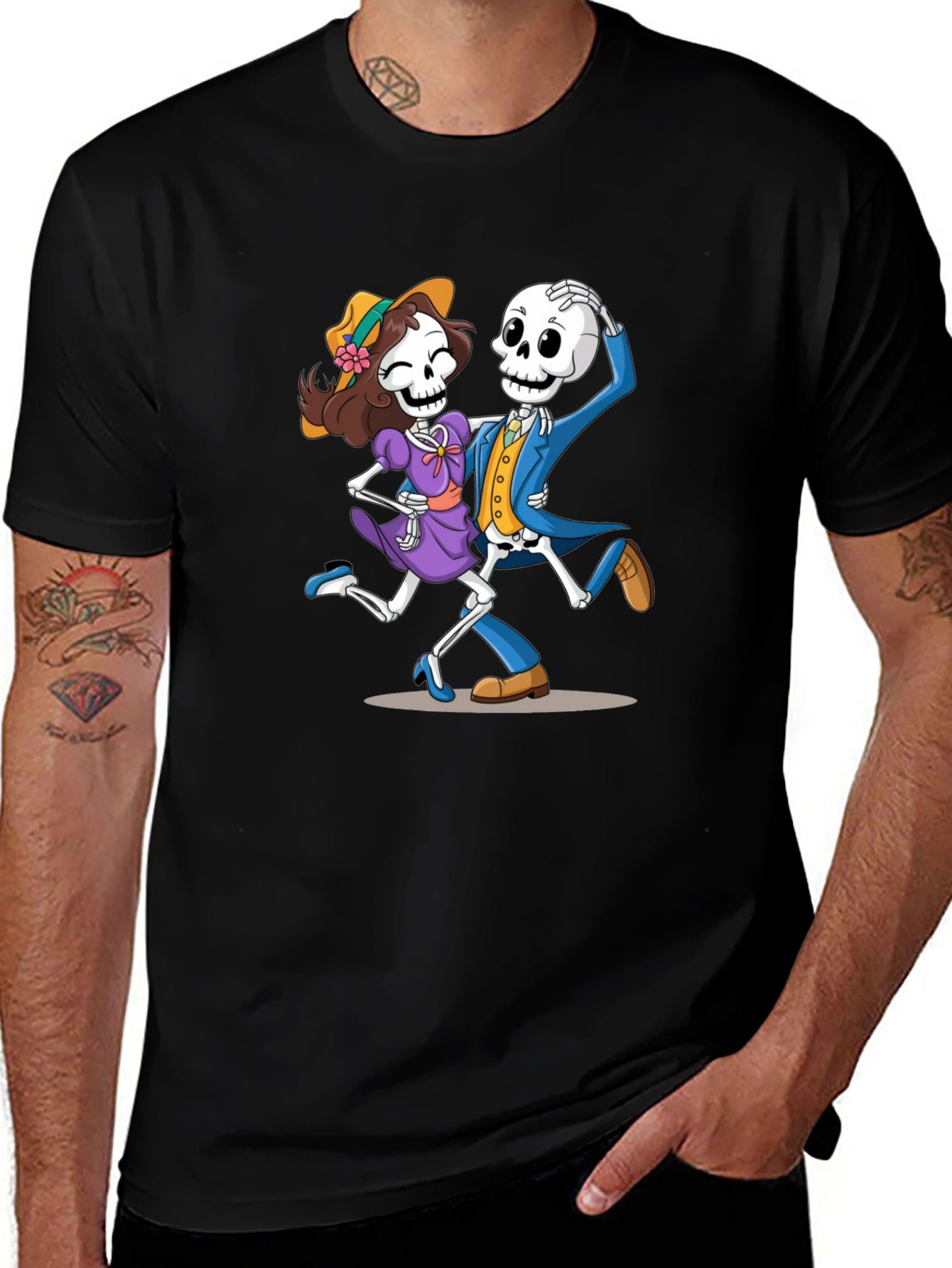 Variant 14 of Dancing Skeletons Graphic Tee - Dia de los Muertos