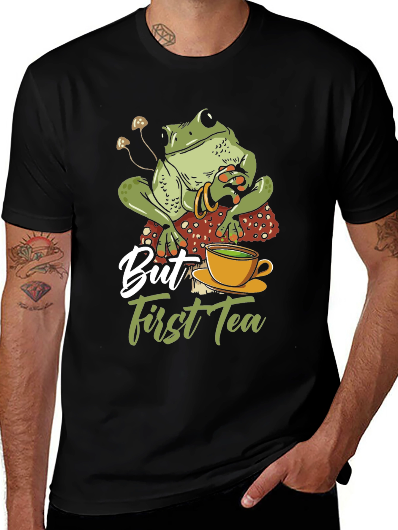 Variant 2 of Frog Tea T-Shirt - But First Tea