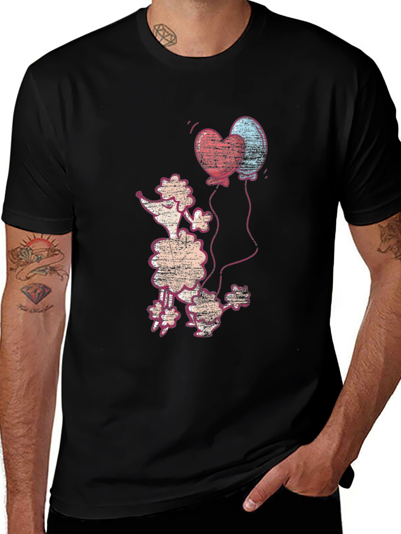 Variant 3 of Poodle Love T-Shirt - Vintage Style