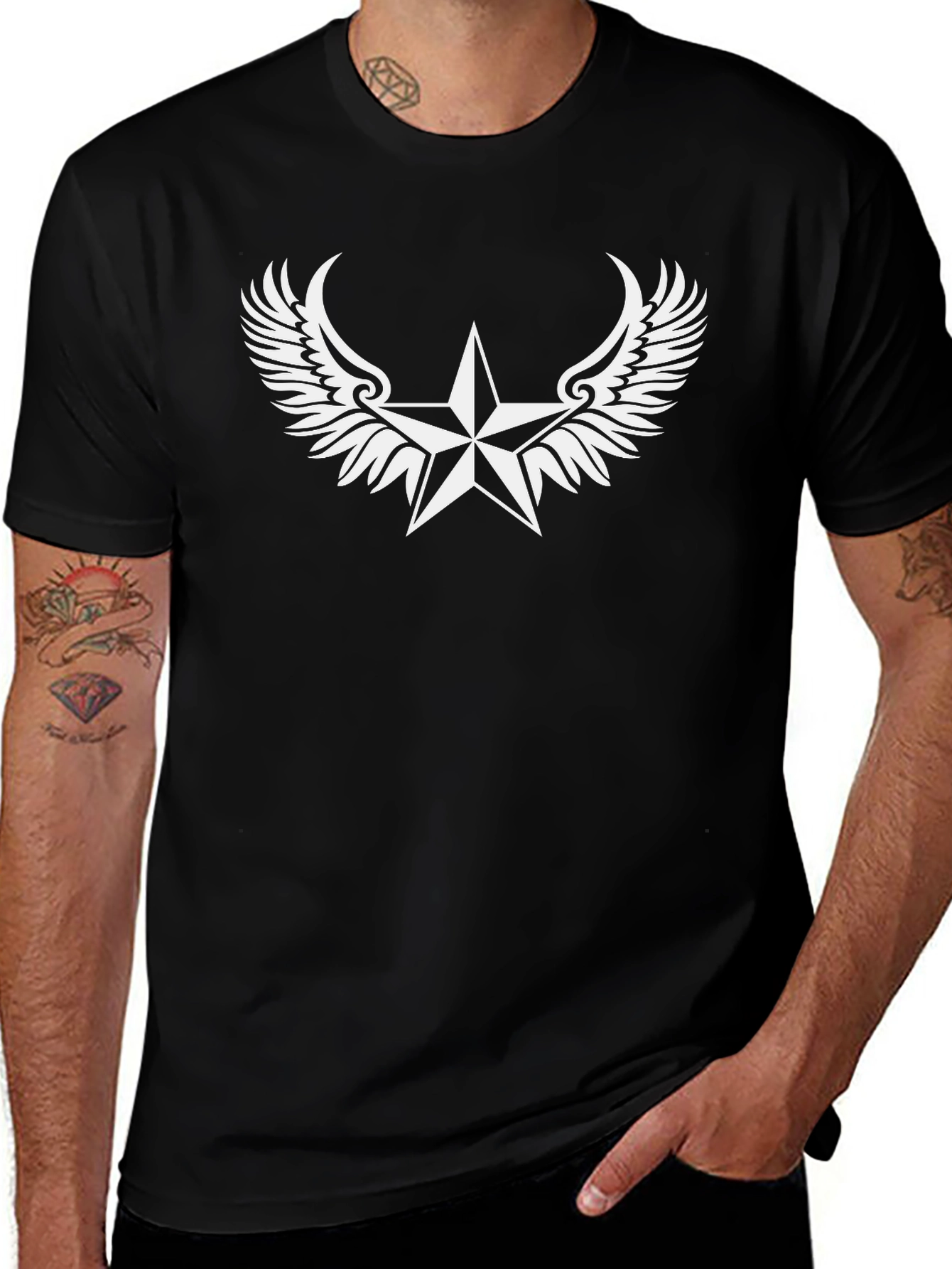 Variant 21 of Winged Star Graphic Tee - Black