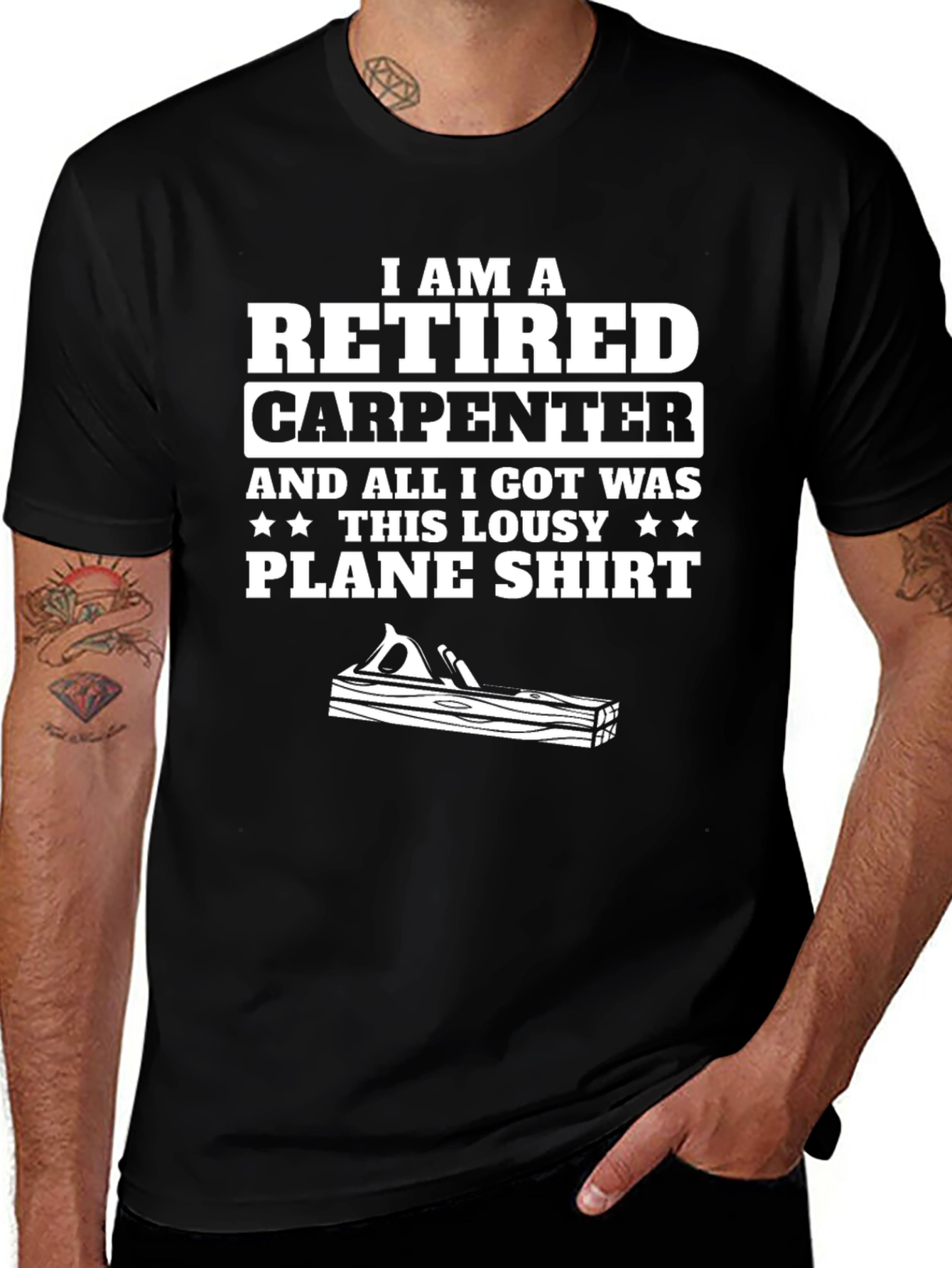 Variant 13 of Retired Carpenter Plane Shirt - Funny Gift for Woodworkers