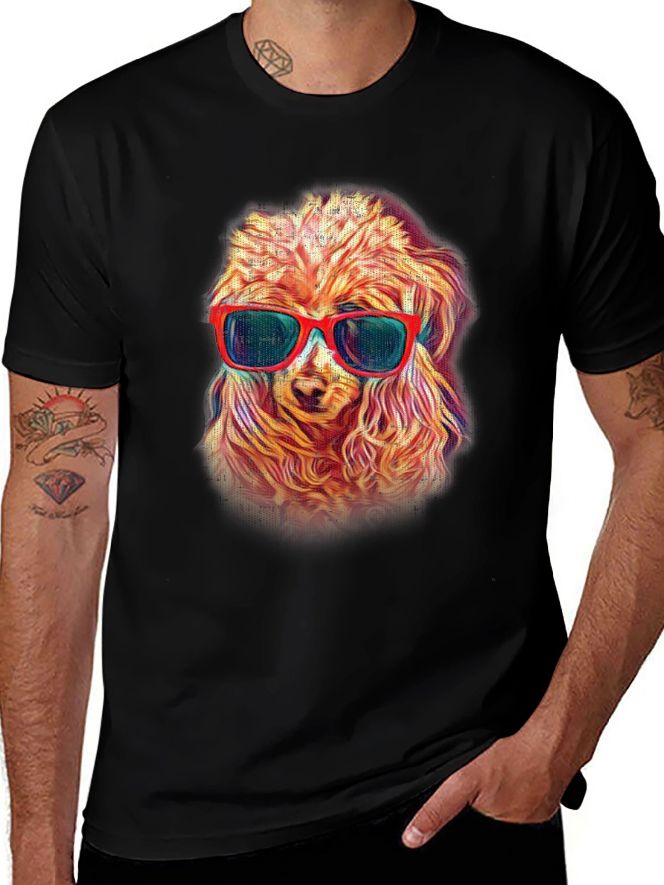 Variant 30 of Cool Dog in Shades Men's Black T-Shirt