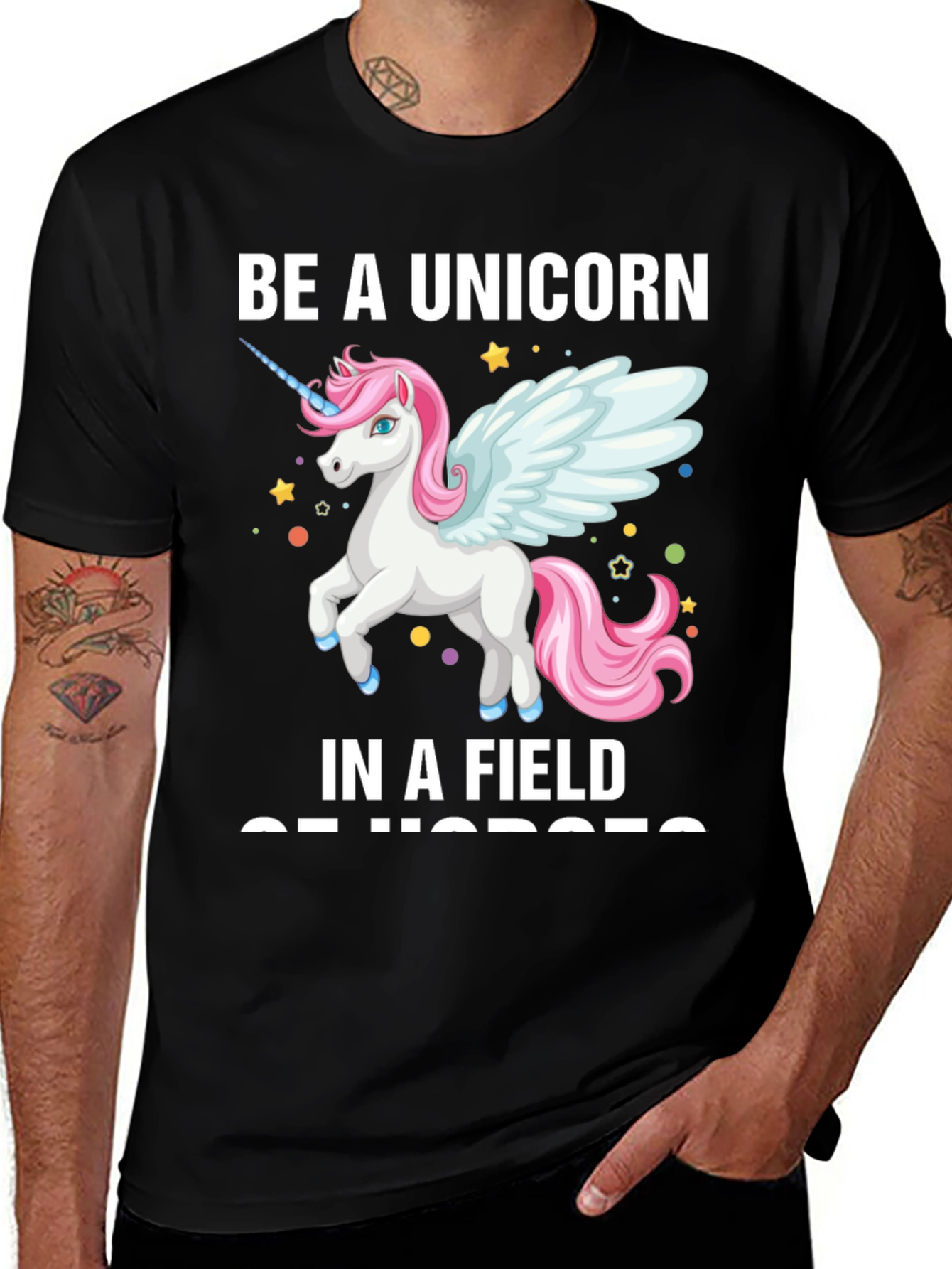 Black Be a Unicorn T-Shirt main image