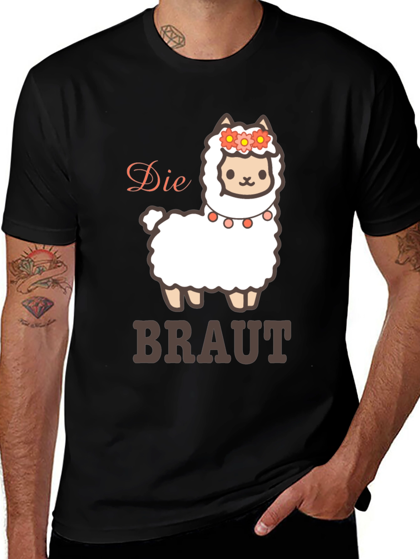Variant 25 of Die Braut Llama T-Shirt - Bride's Cute Alpaca Tee