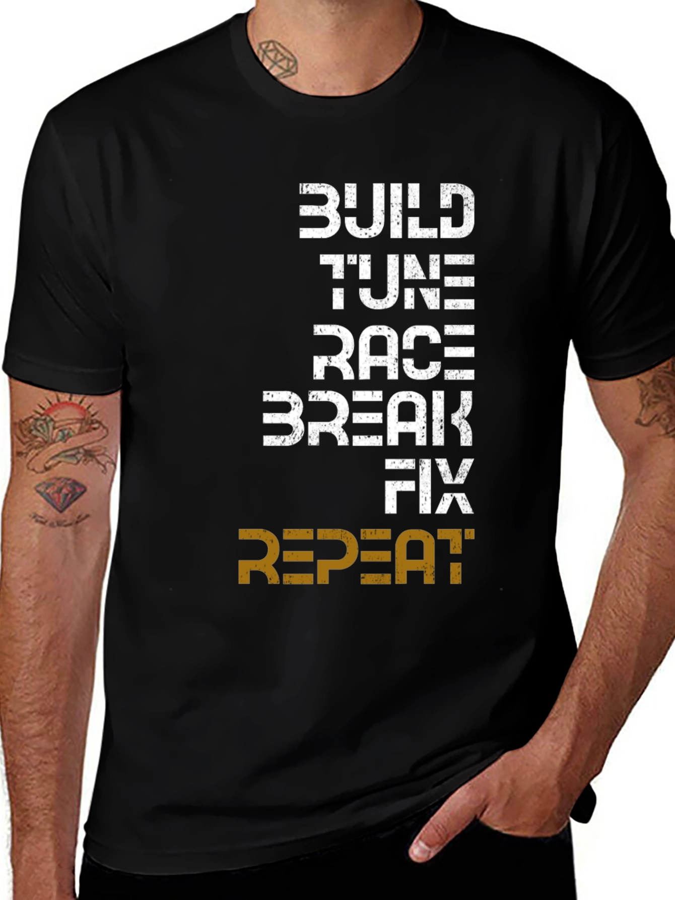 Variant 25 of Build Tune Race Car Enthusiast T-Shirt