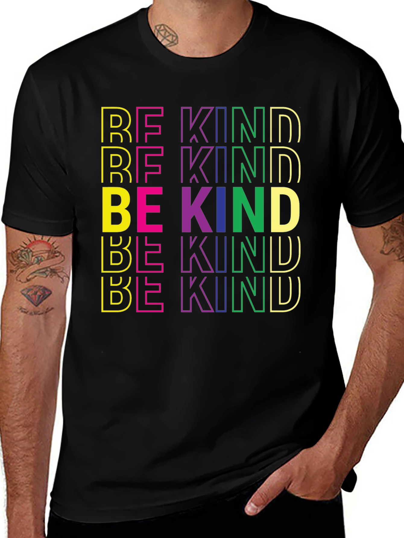 Be Kind Graphic Tee - Colorful Kindness T-Shirt