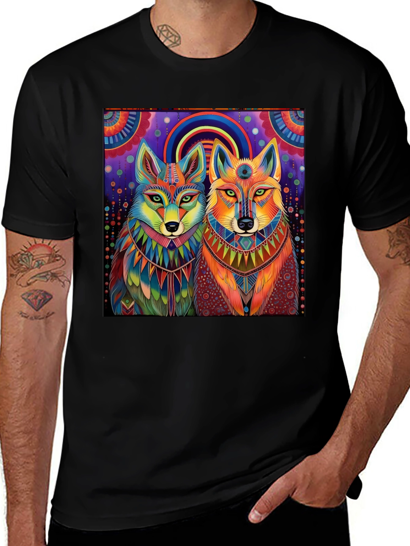 Variant 14 of Vibrant Wolf Graphic Tee