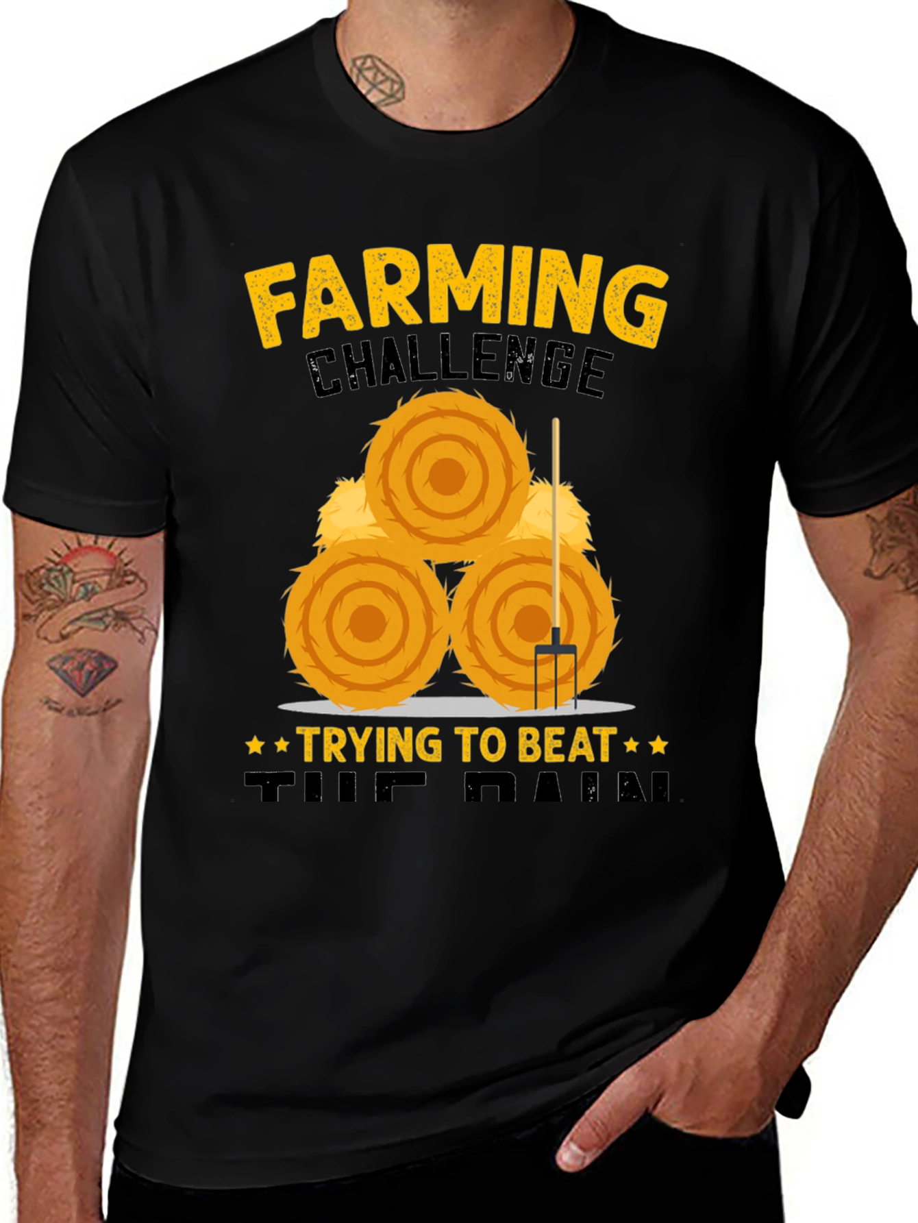 Variant 7 of Farming Challenge T-Shirt: Beat the Rain!