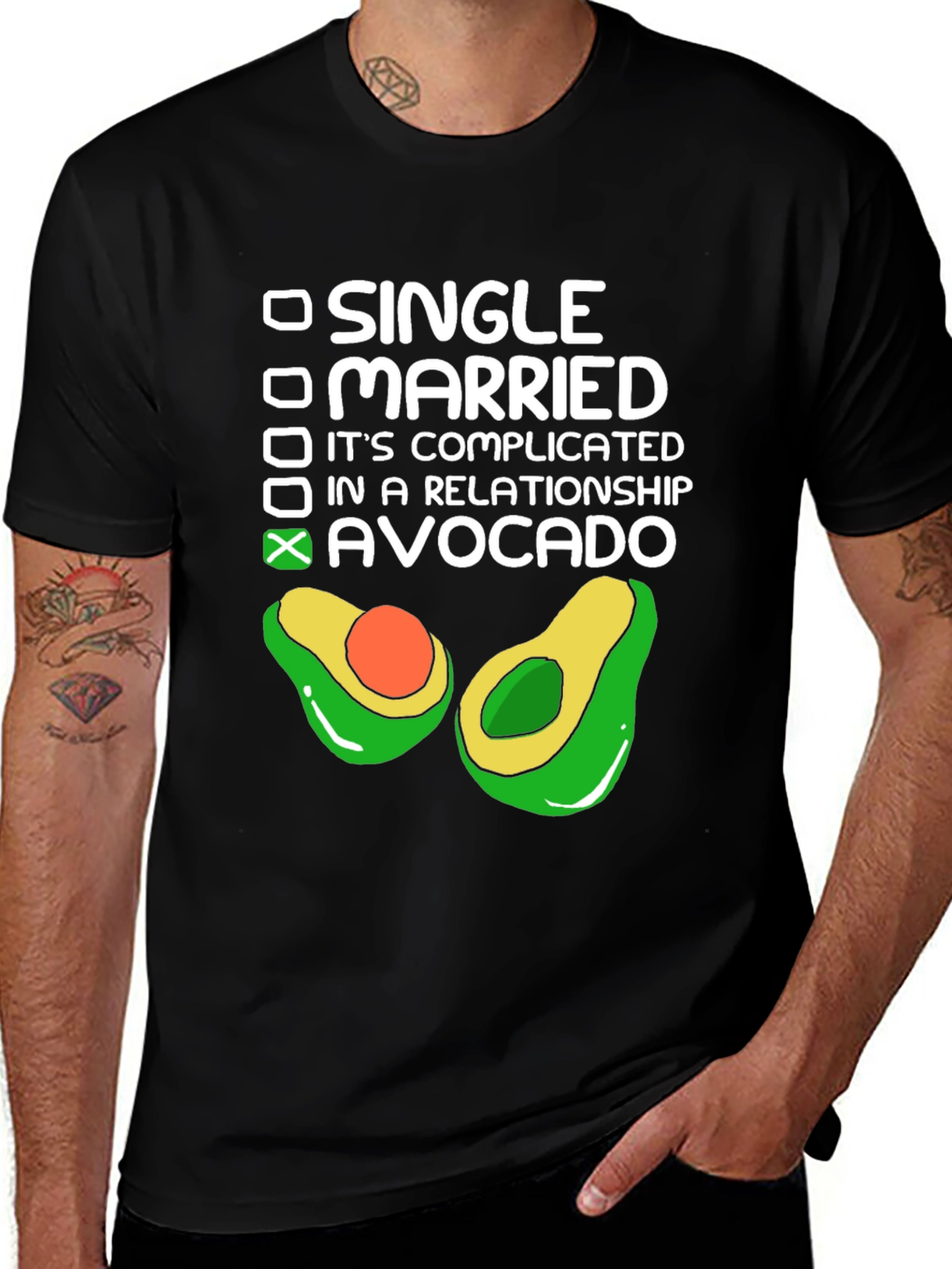Variant 7 of Avocado Relationship Status T-Shirt