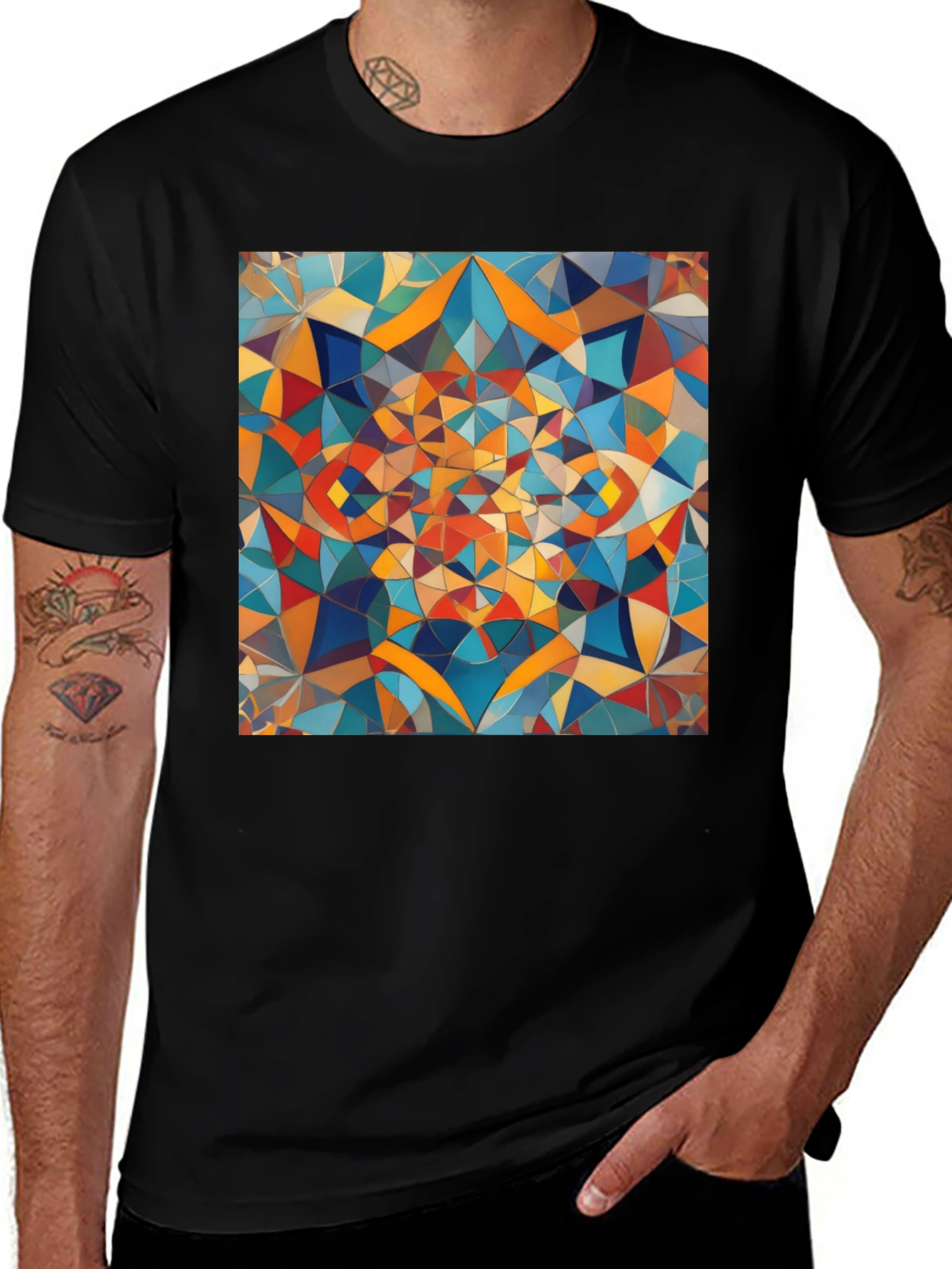 Variant 29 of Abstract Geometric Art Black T-Shirt