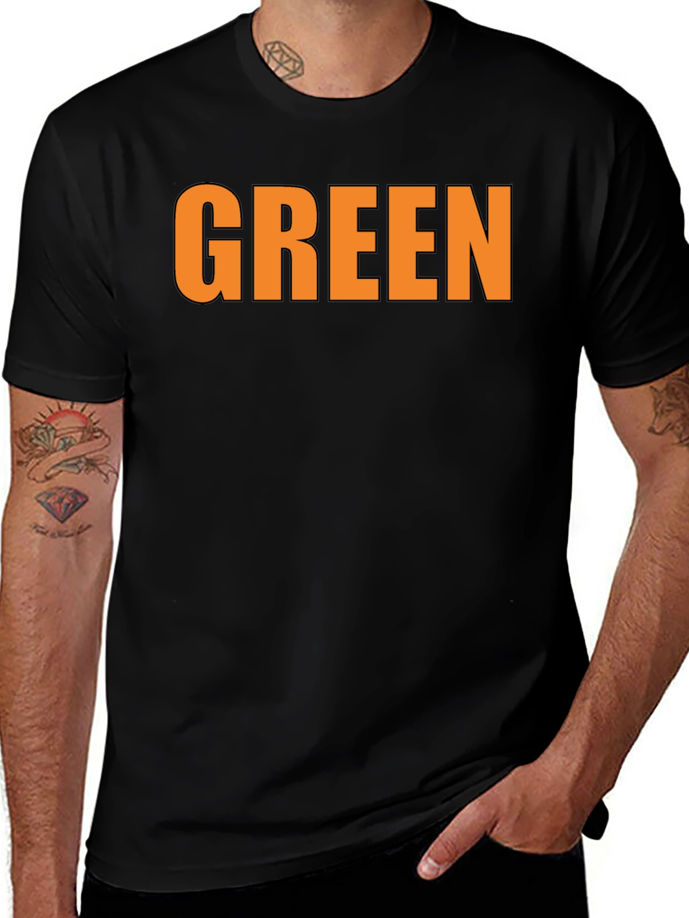 Variant 6 of GREEN Text Graphic T-Shirt - Bold Statement Tee