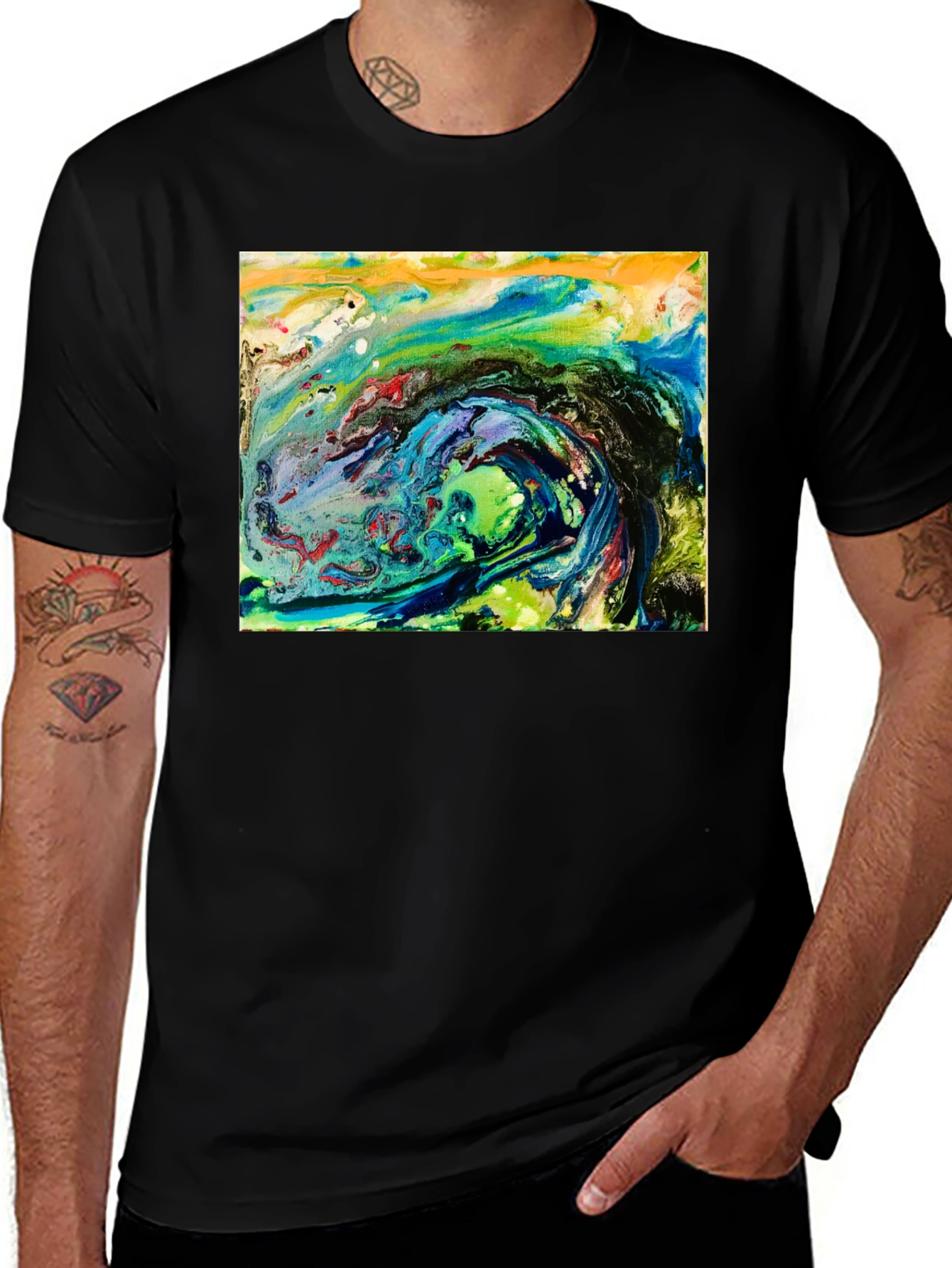 Variant 22 of Abstract Art Black T-Shirt - Artistic Expression