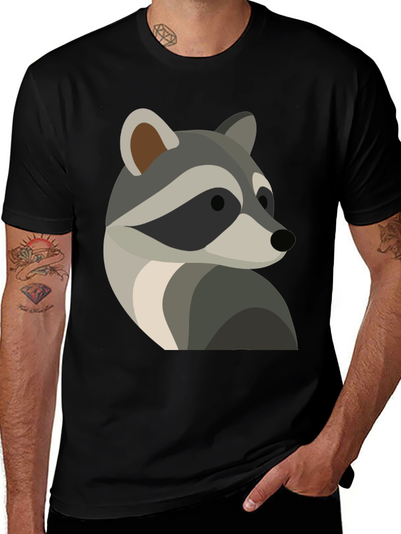 Variant 26 of Raccoon Graphic Tee - Cool Animal Design