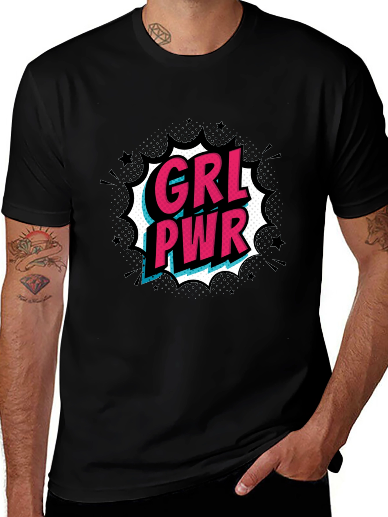 Variant 10 of GRL PWR Graphic Print Black T-Shirt