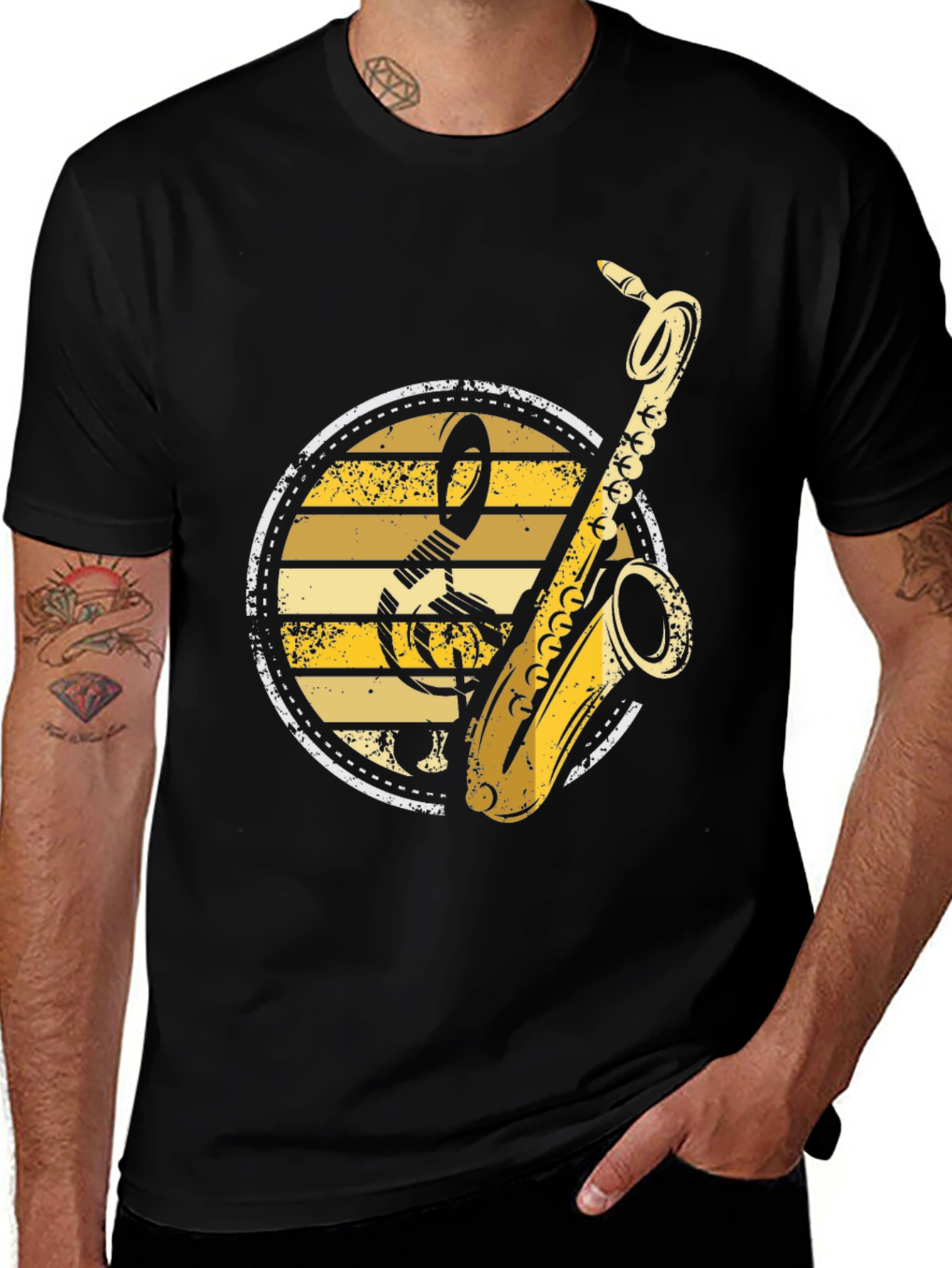 Variant 15 of Saxophone Music T-Shirt - Retro Band Tee