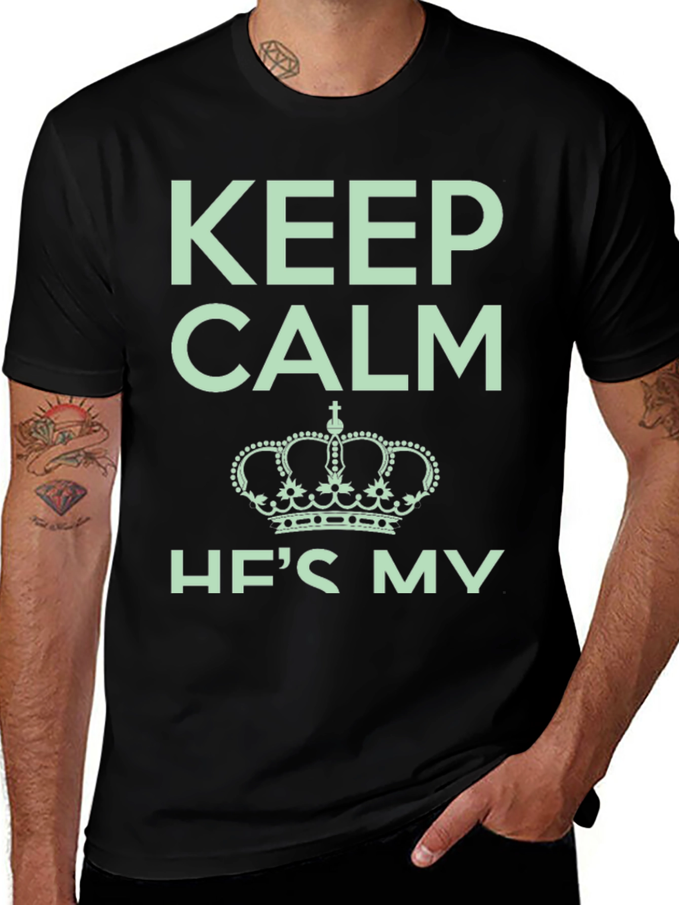 Variant 11 of Keep Calm He's My King Black T-Shirt