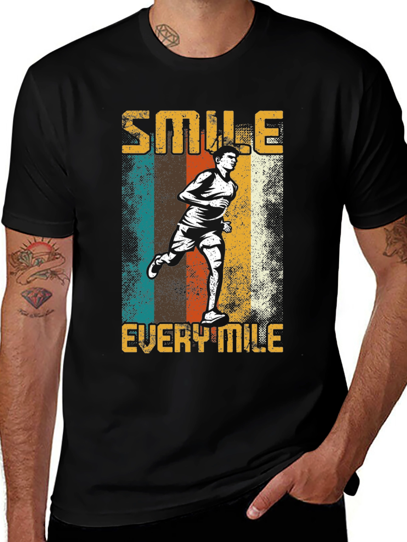 Variant 24 of Smile Every Mile Retro Runner Graphic T-Shirt