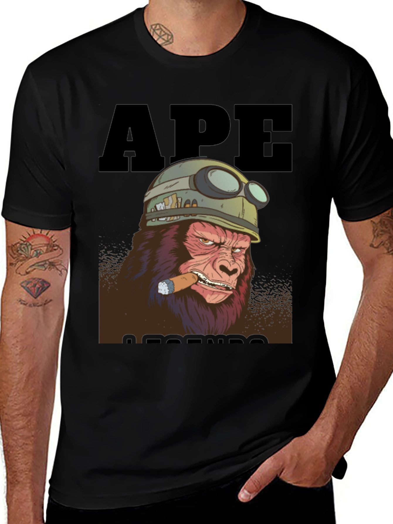 Variant 21 of Ape Legends T-Shirt - Gorilla with Cigar Graphic Tee