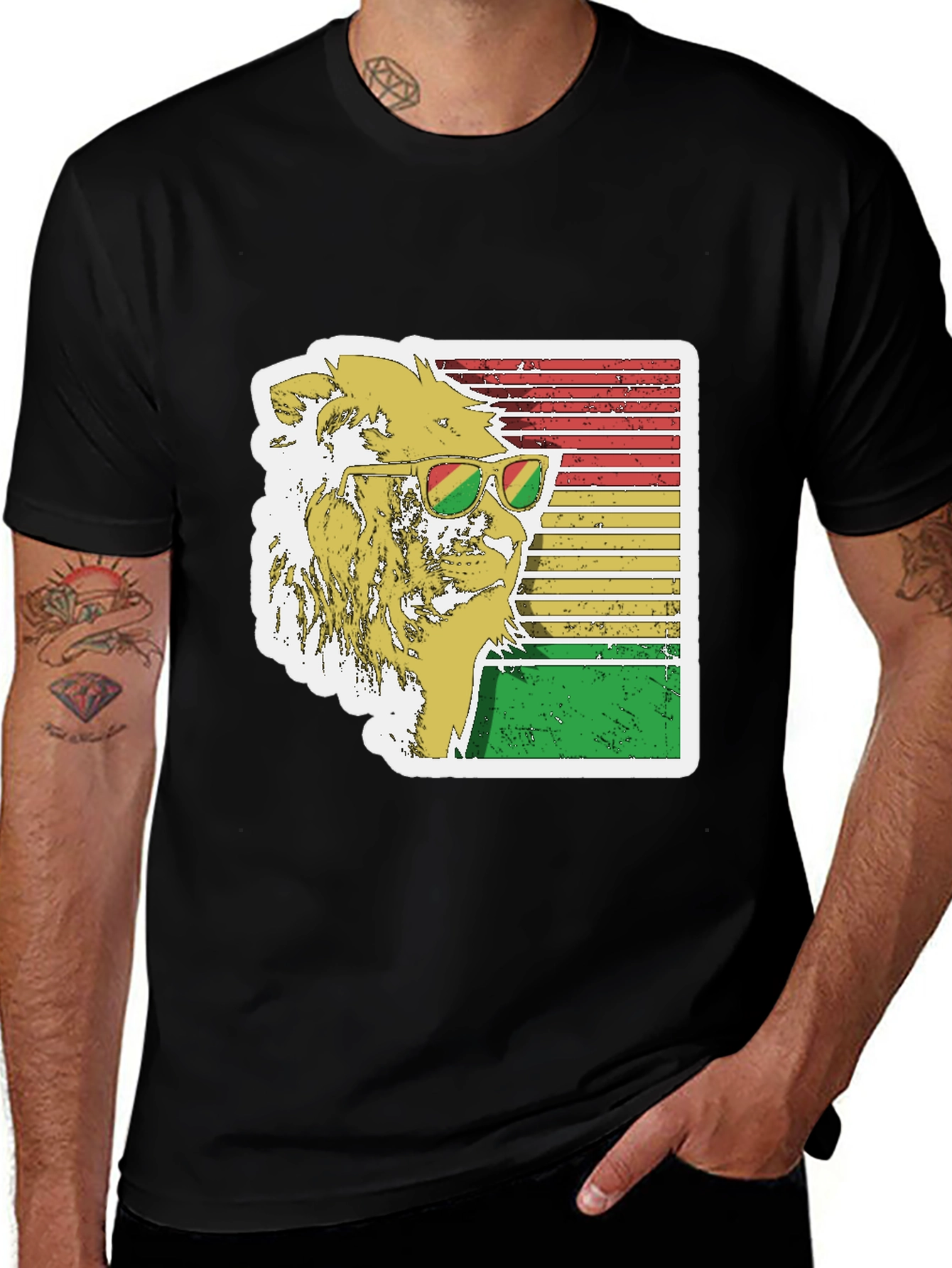 Rasta Lion Graphic Tee - Cool Reggae Vibe