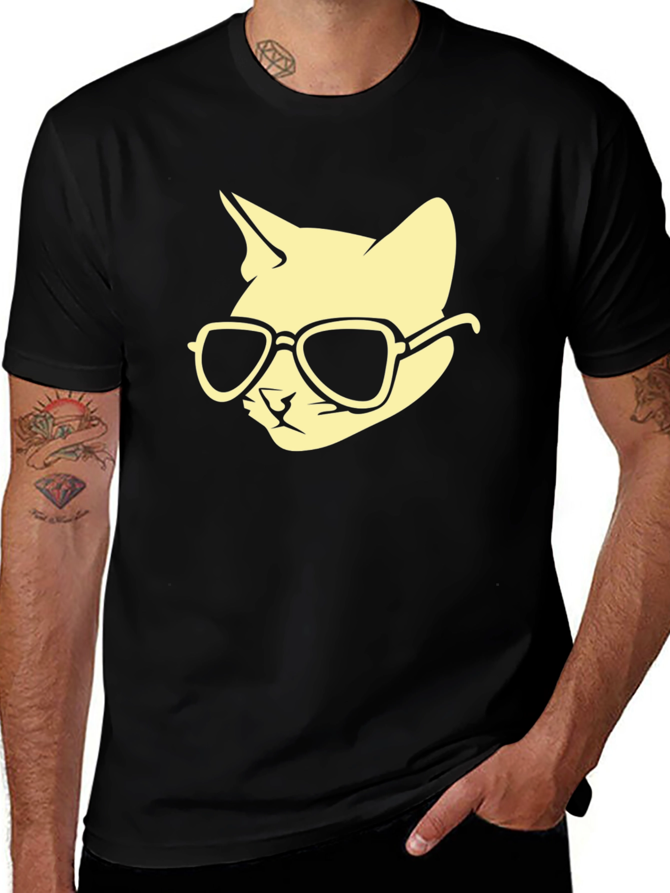 Variant 8 of Cool Cat T-Shirt - Stylish Graphic Tee for Cat Lovers