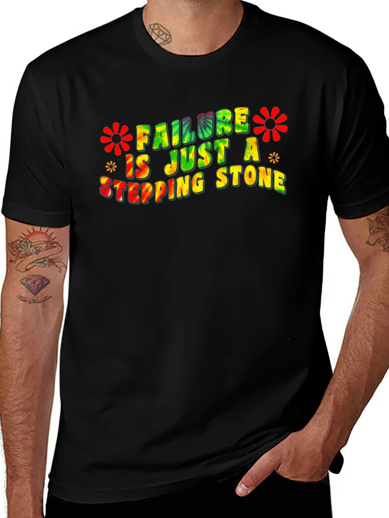 Variant 19 of Motivational Failure Stepping Stone Black T-Shirt