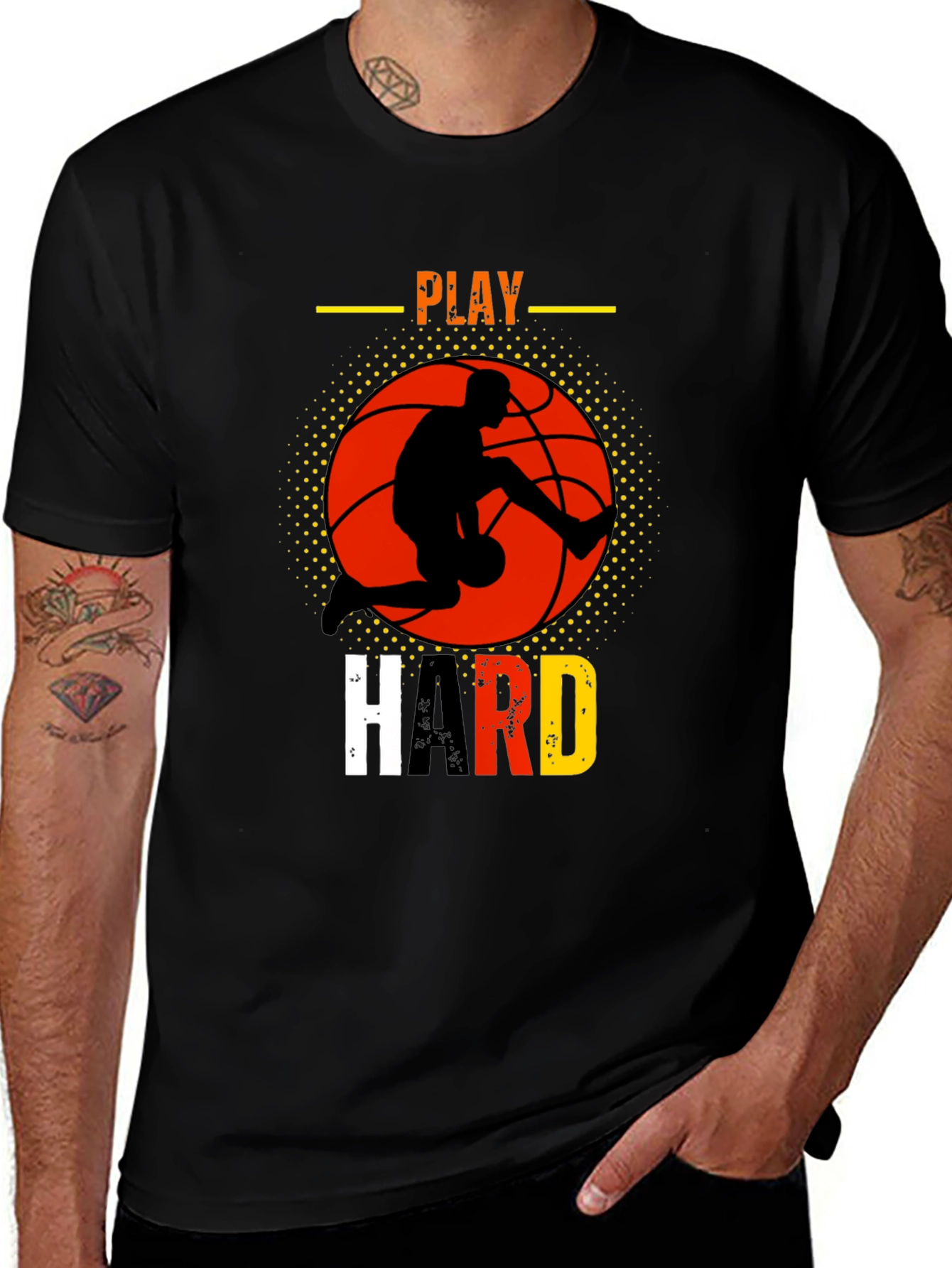 Variant 22 of Play Hard Basketball Graphic Tee