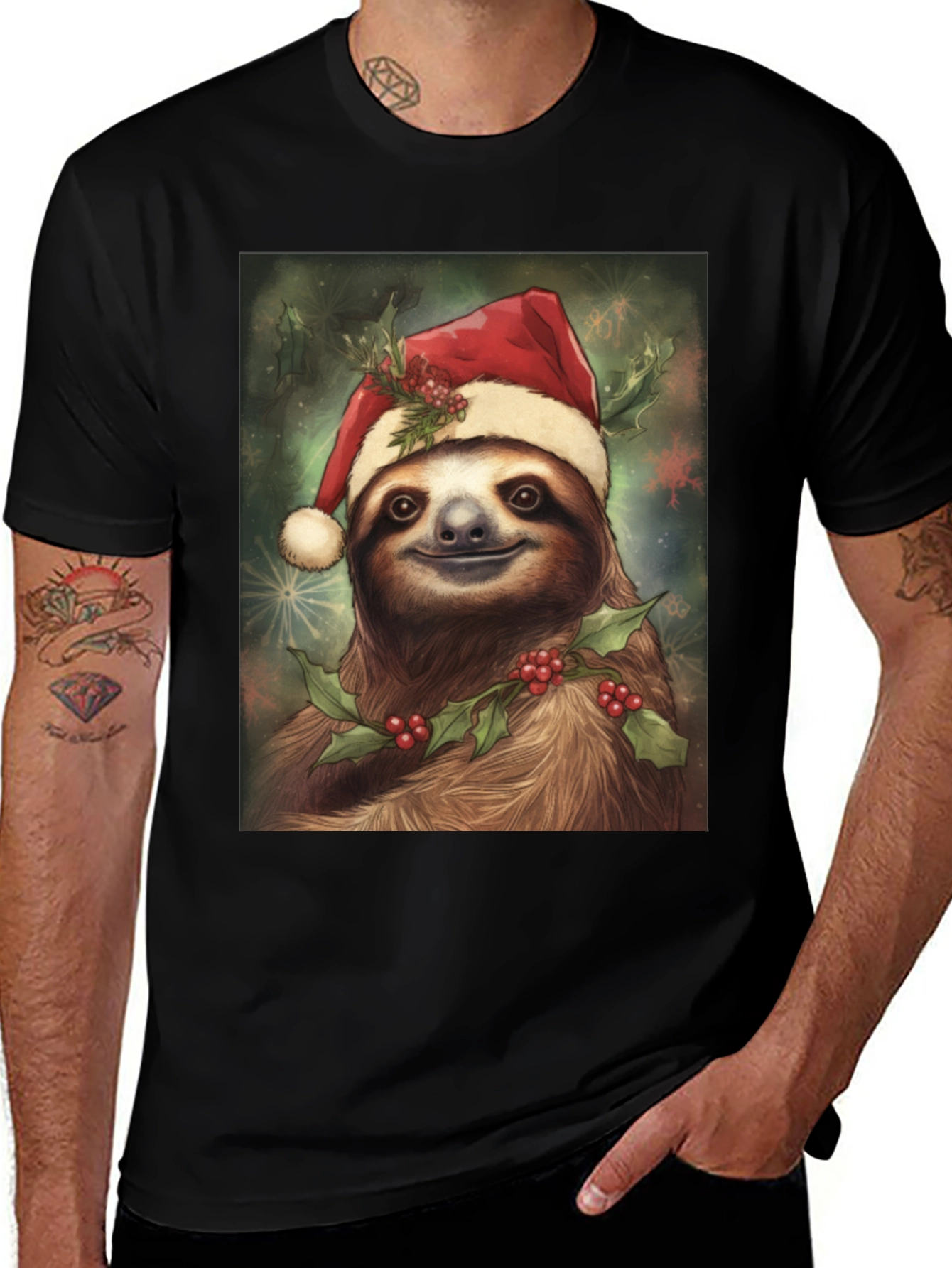 Variant 21 of Holiday Sloth Graphic Tee