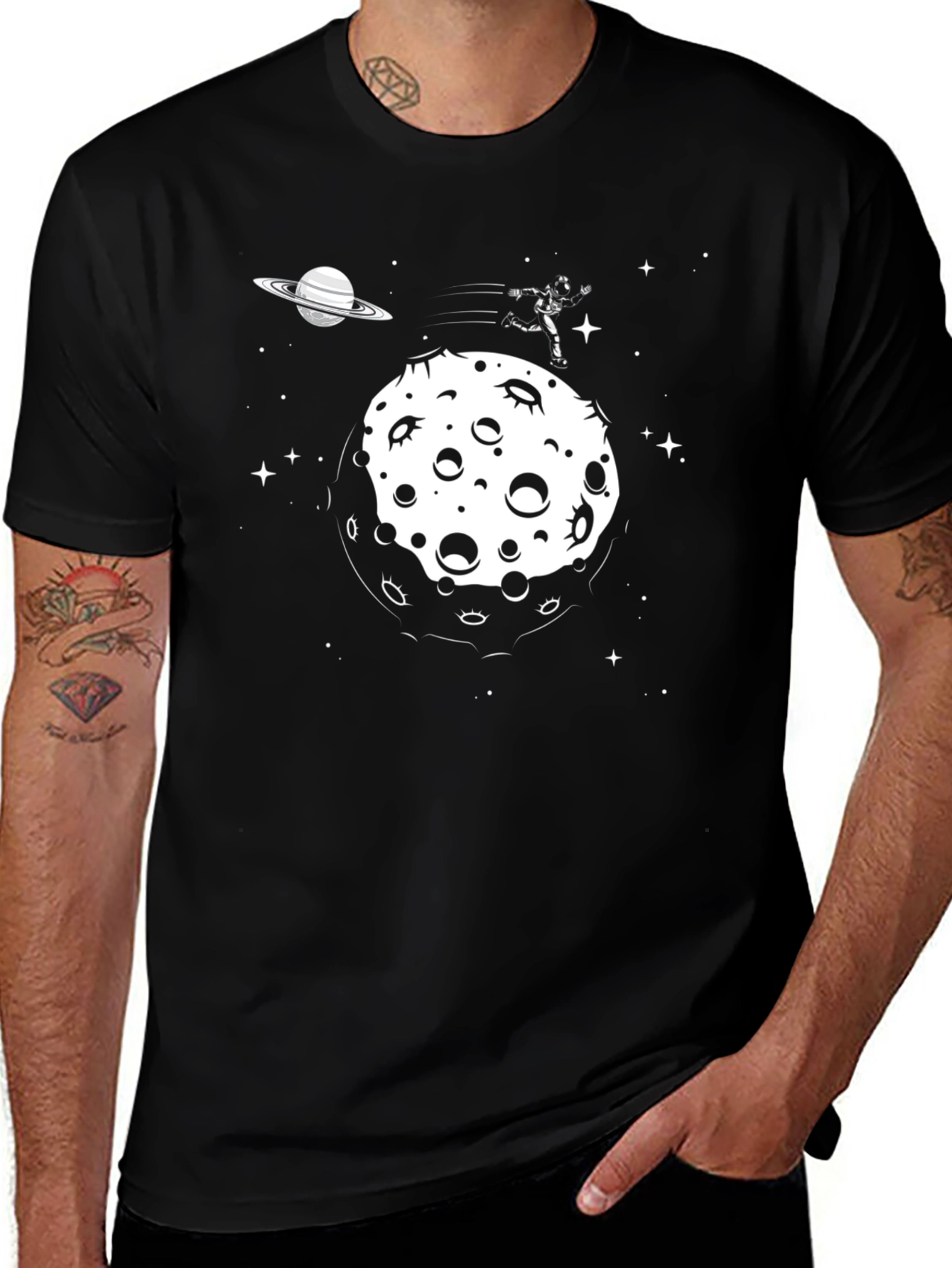 Variant 8 of Space Run T-Shirt - Astronaut on the Moon Tee