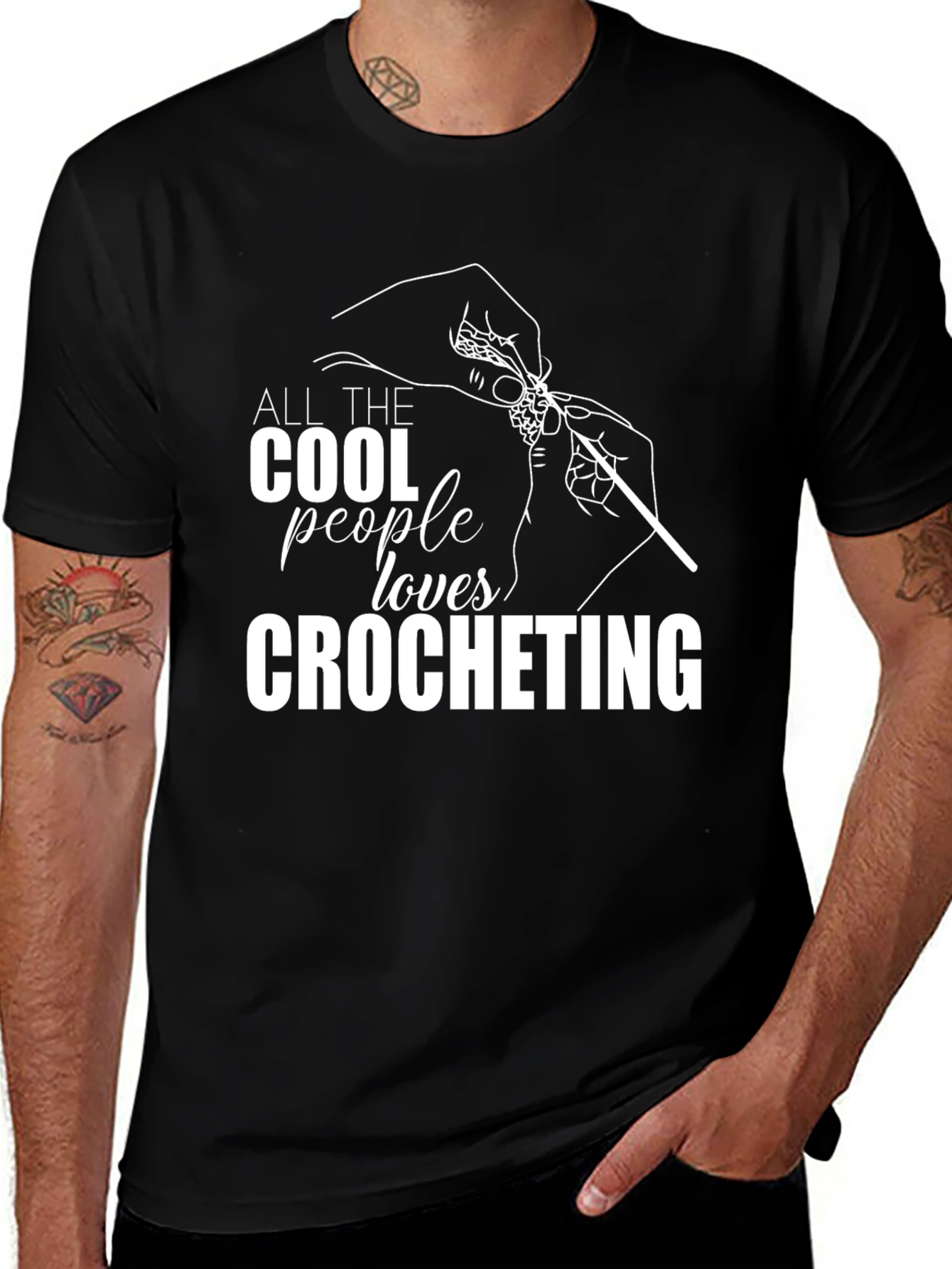 Variant 17 of Cool People Love Crocheting Graphic Tee