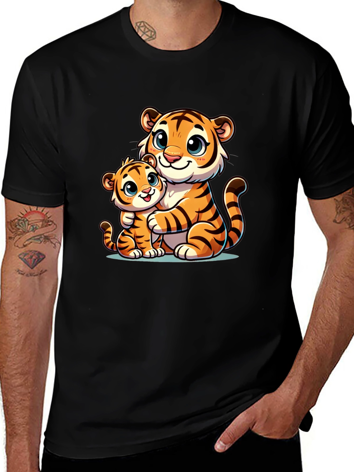 Variant 11 of Cute Tiger Family Graphic Tee