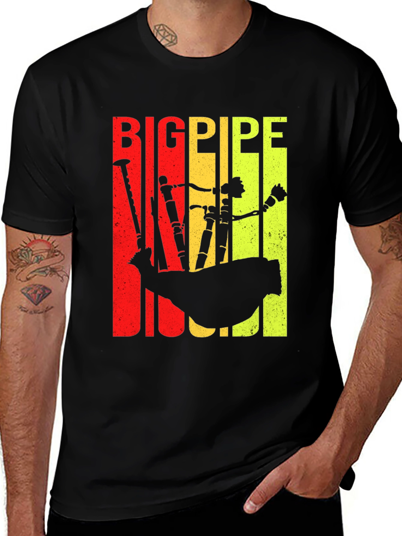Bigpipe T-Shirt - Bagpipe Silhouette Tee