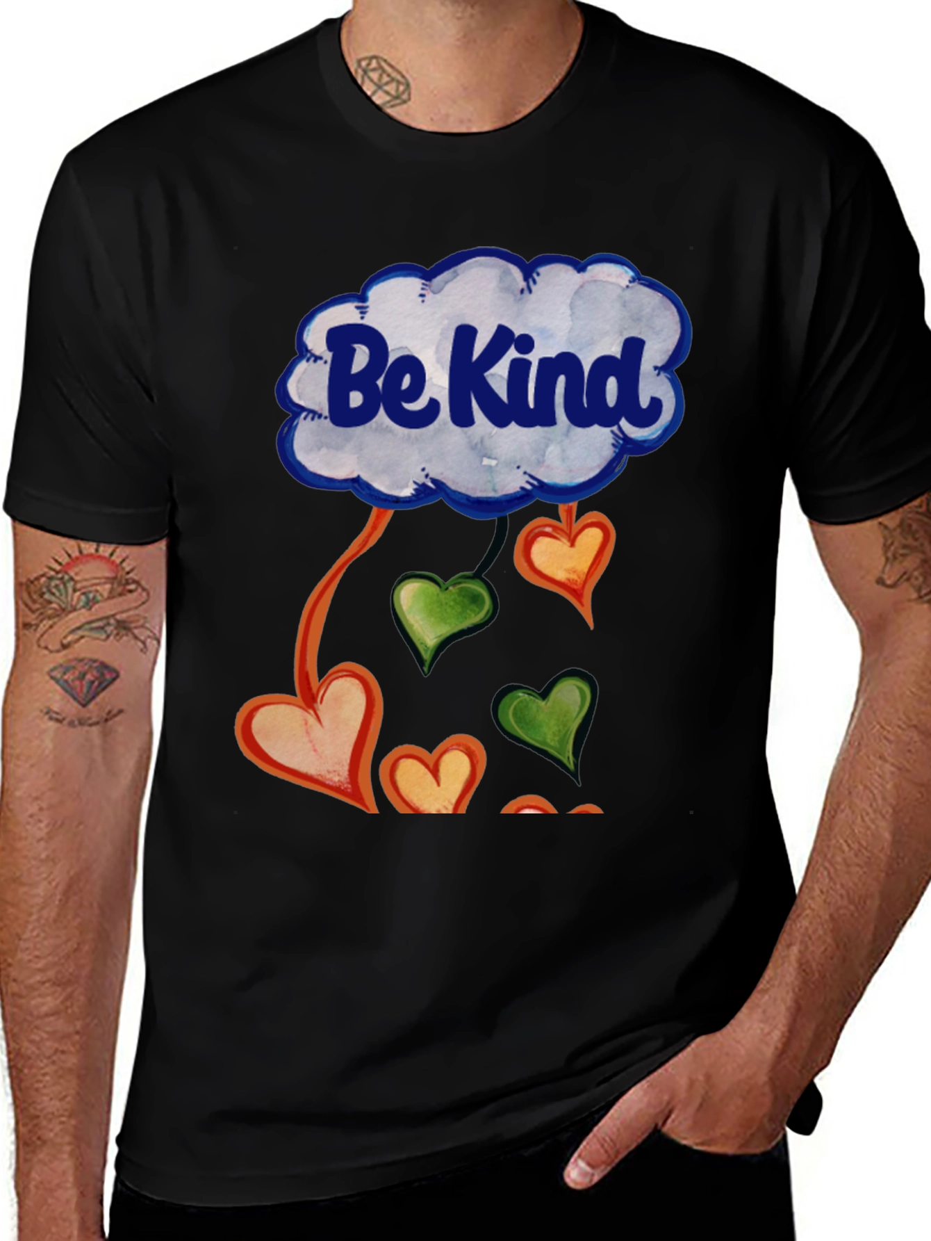 Variant 9 of Be Kind Cloud and Hearts Graphic Tee