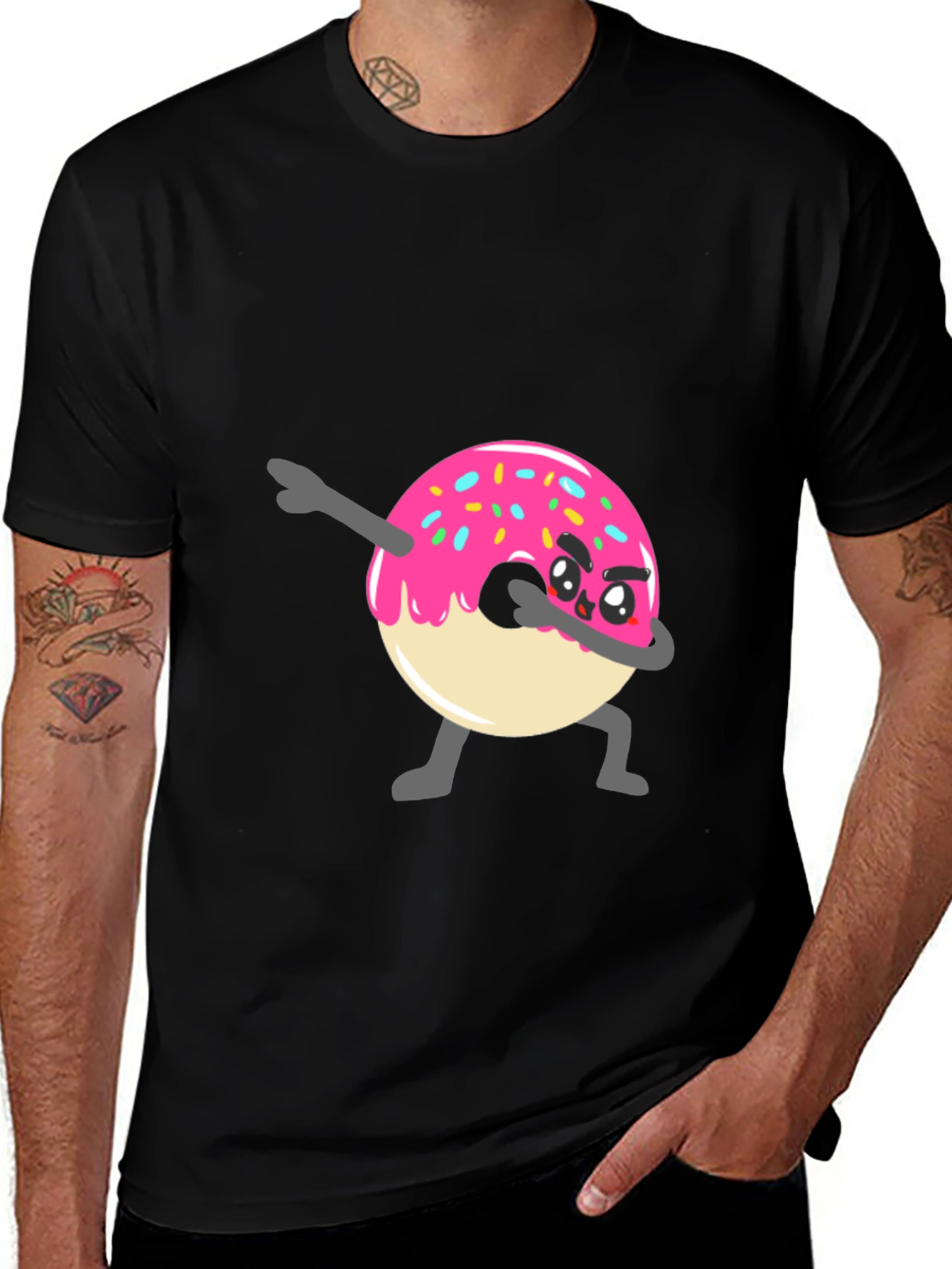 Variant 18 of Dabbing Donut Graphic Tee - Funny Cartoon T-Shirt