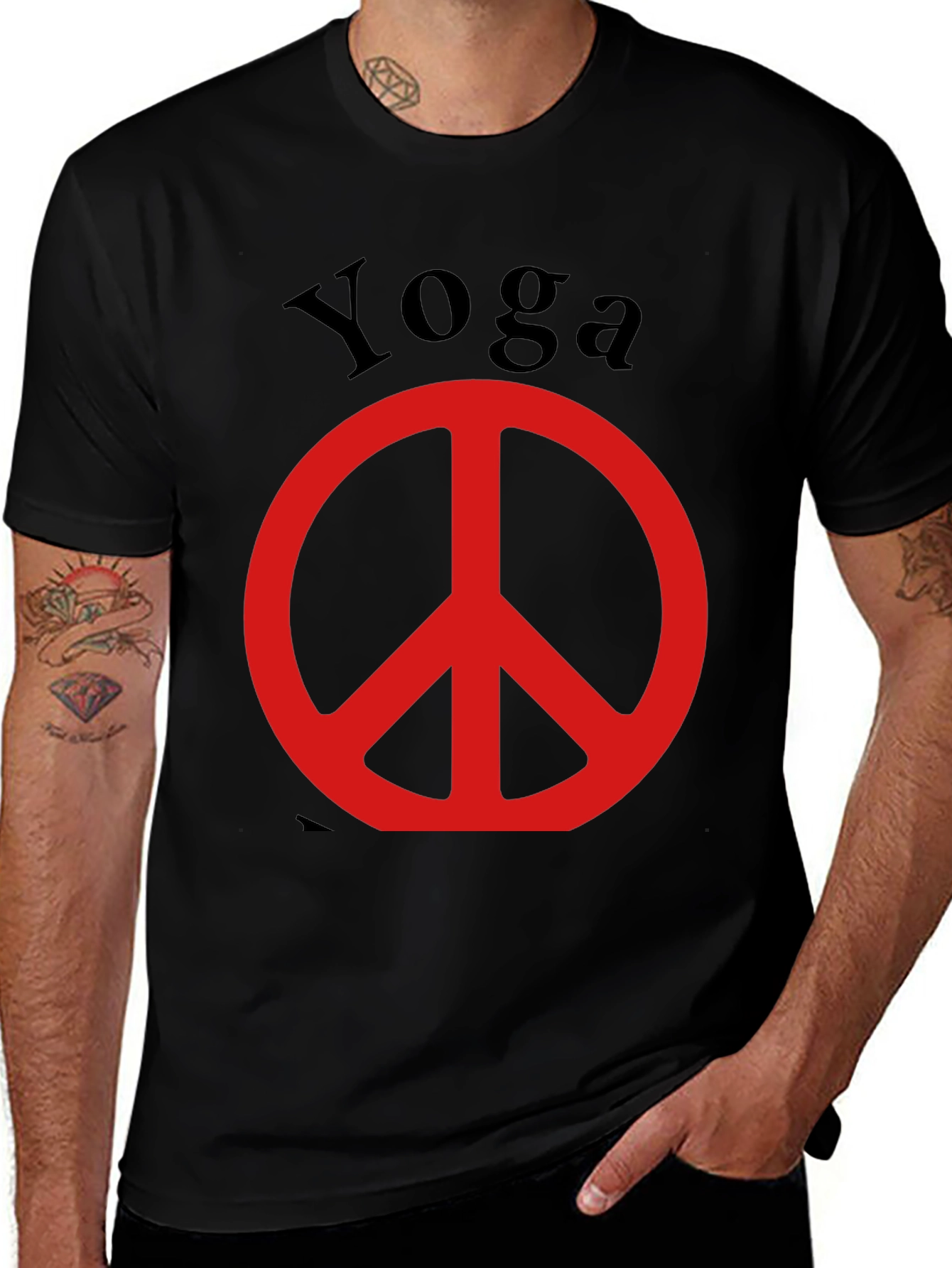 Variant 28 of Yoga Peace Sign Black T-Shirt