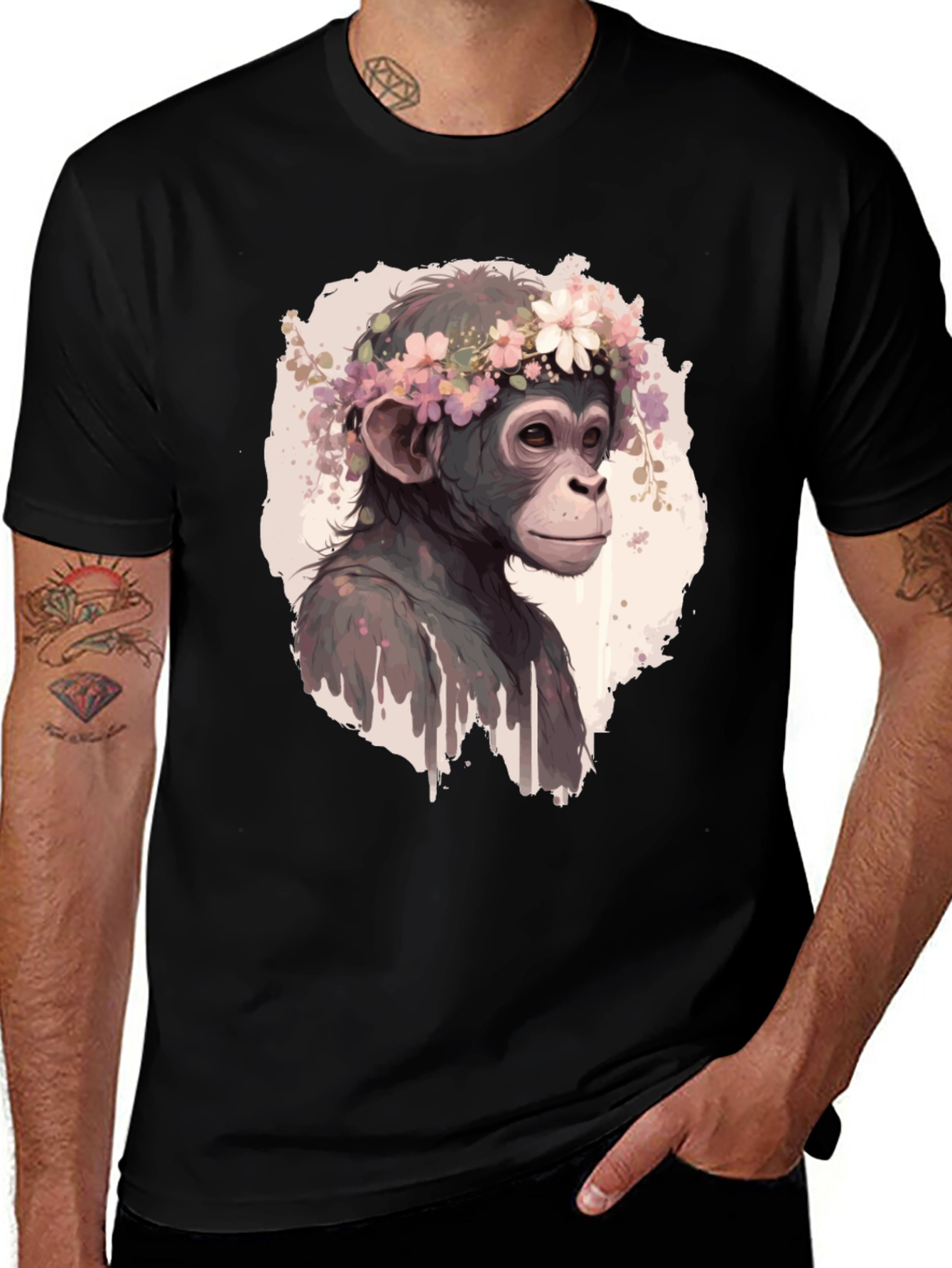 Variant 19 of Monkey Flower Crown Graphic T-Shirt