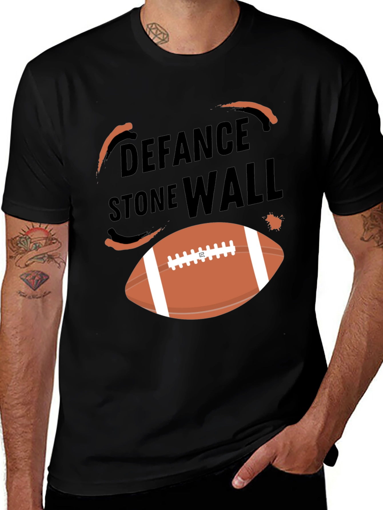 Variant 25 of Defense Stone Wall Football T-Shirt