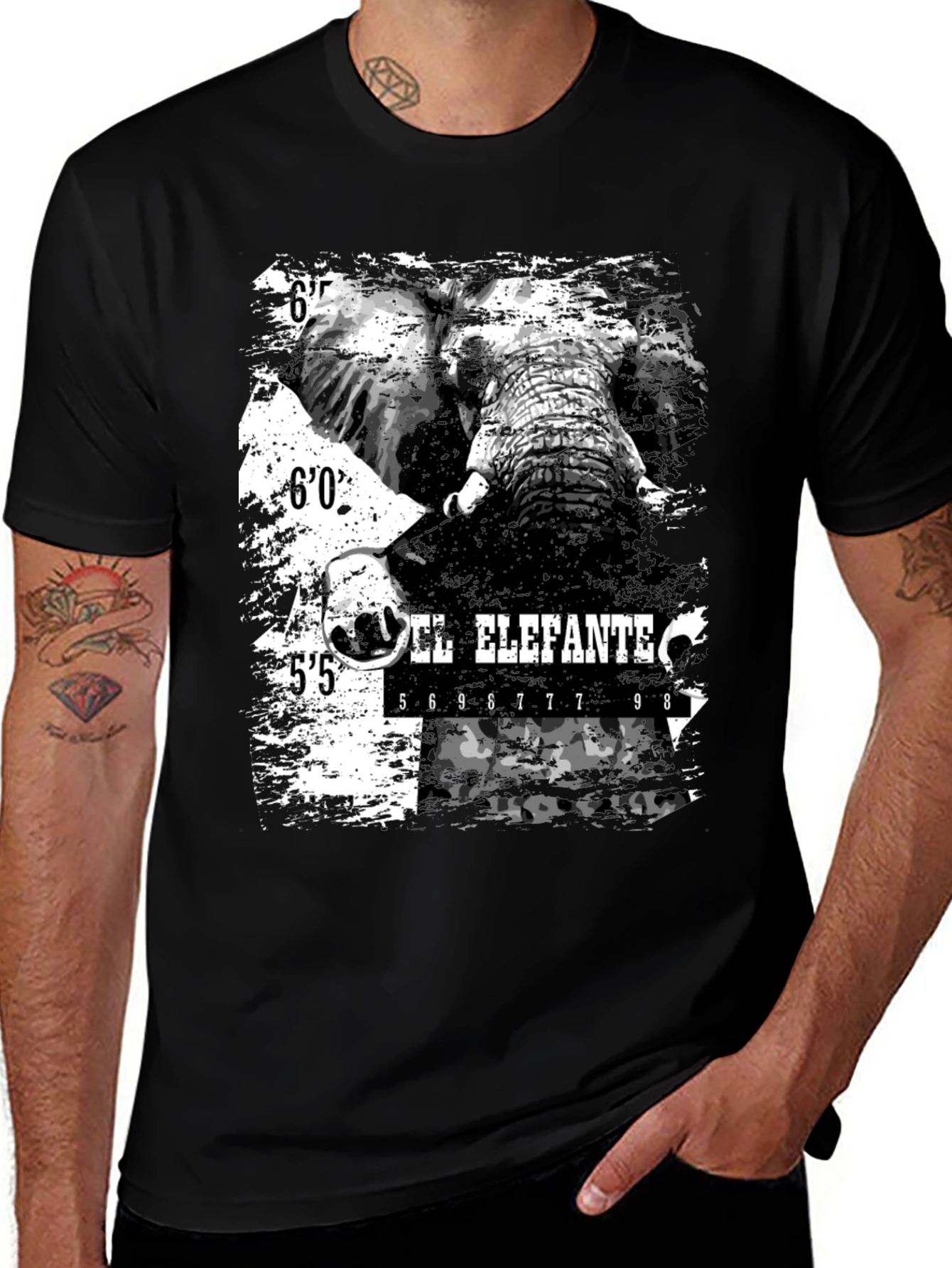 Variant 9 of El Elefante T-Shirt - Black Graphic Tee