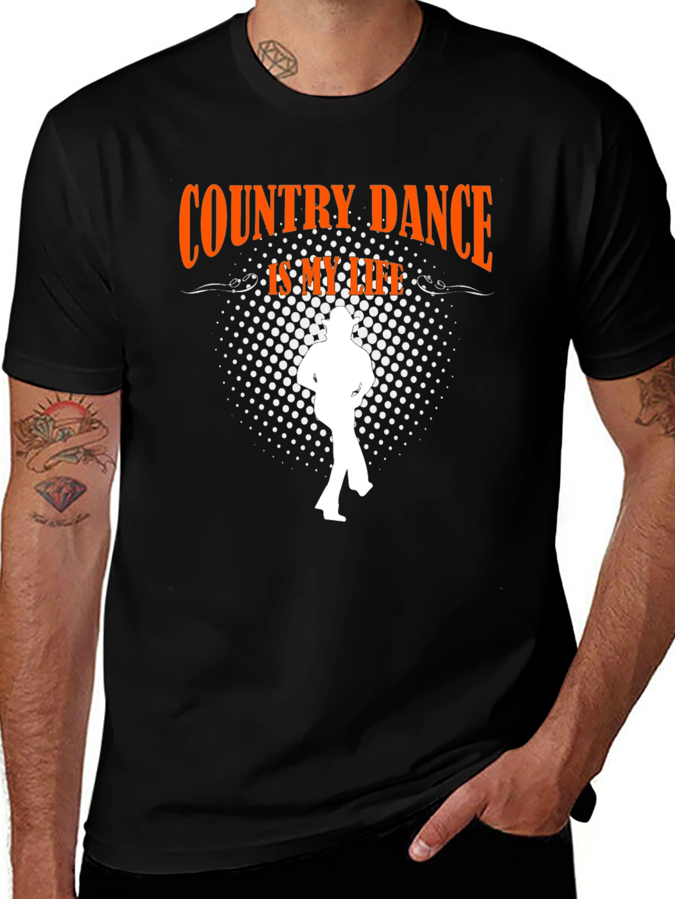 Country Dance is My Life Black Graphic Tee