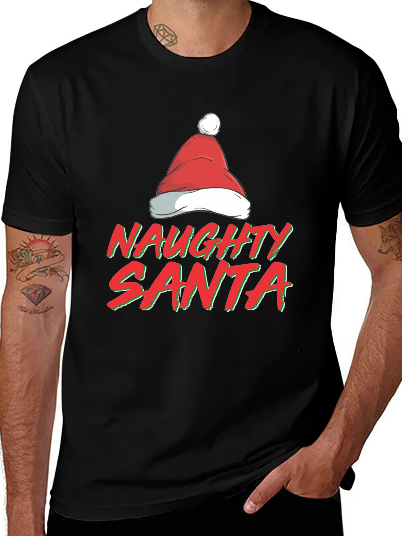 Naughty Santa T-Shirt - Festive Holiday Apparel