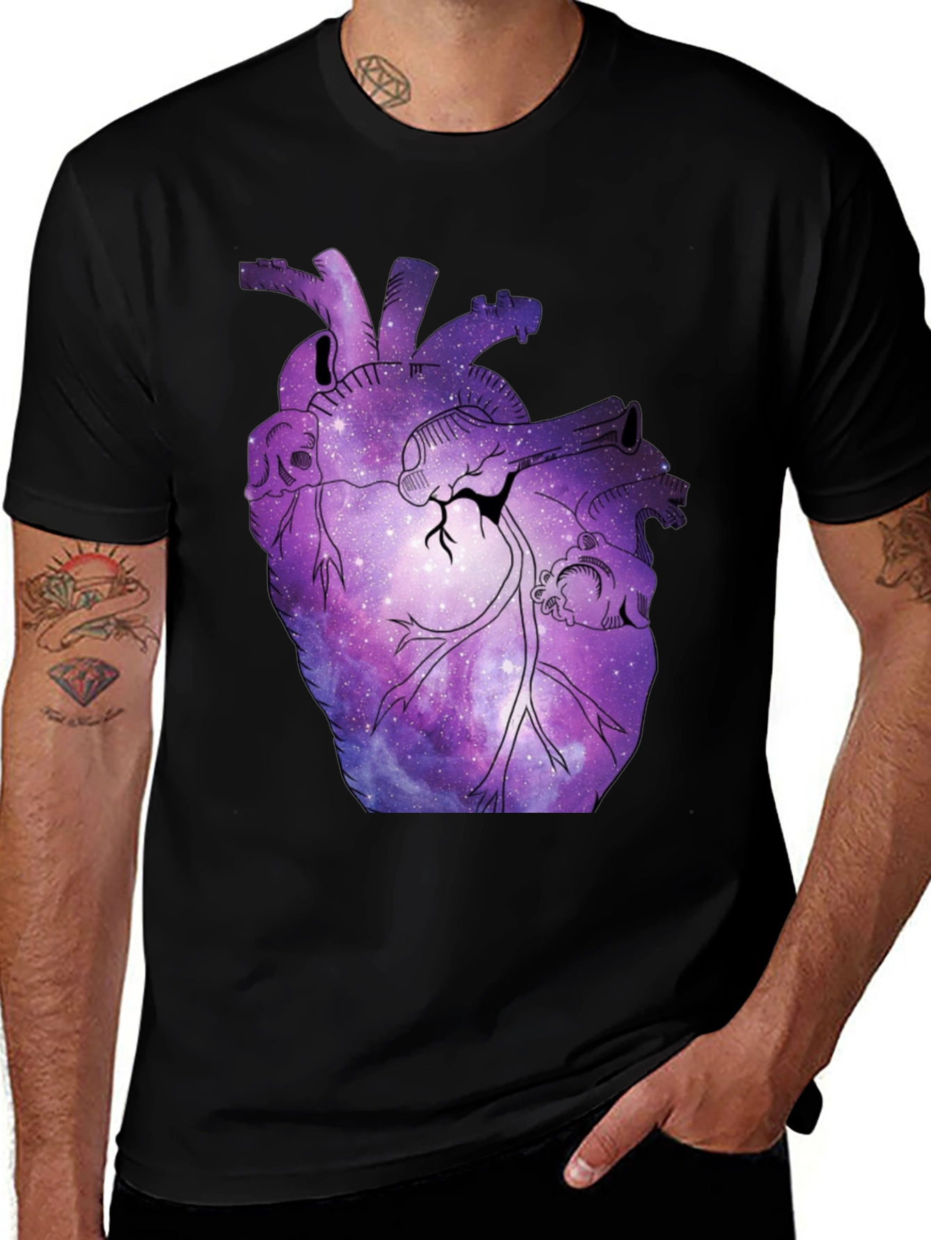 Variant 16 of Galaxy Heart Graphic T-Shirt - Unique Space Design