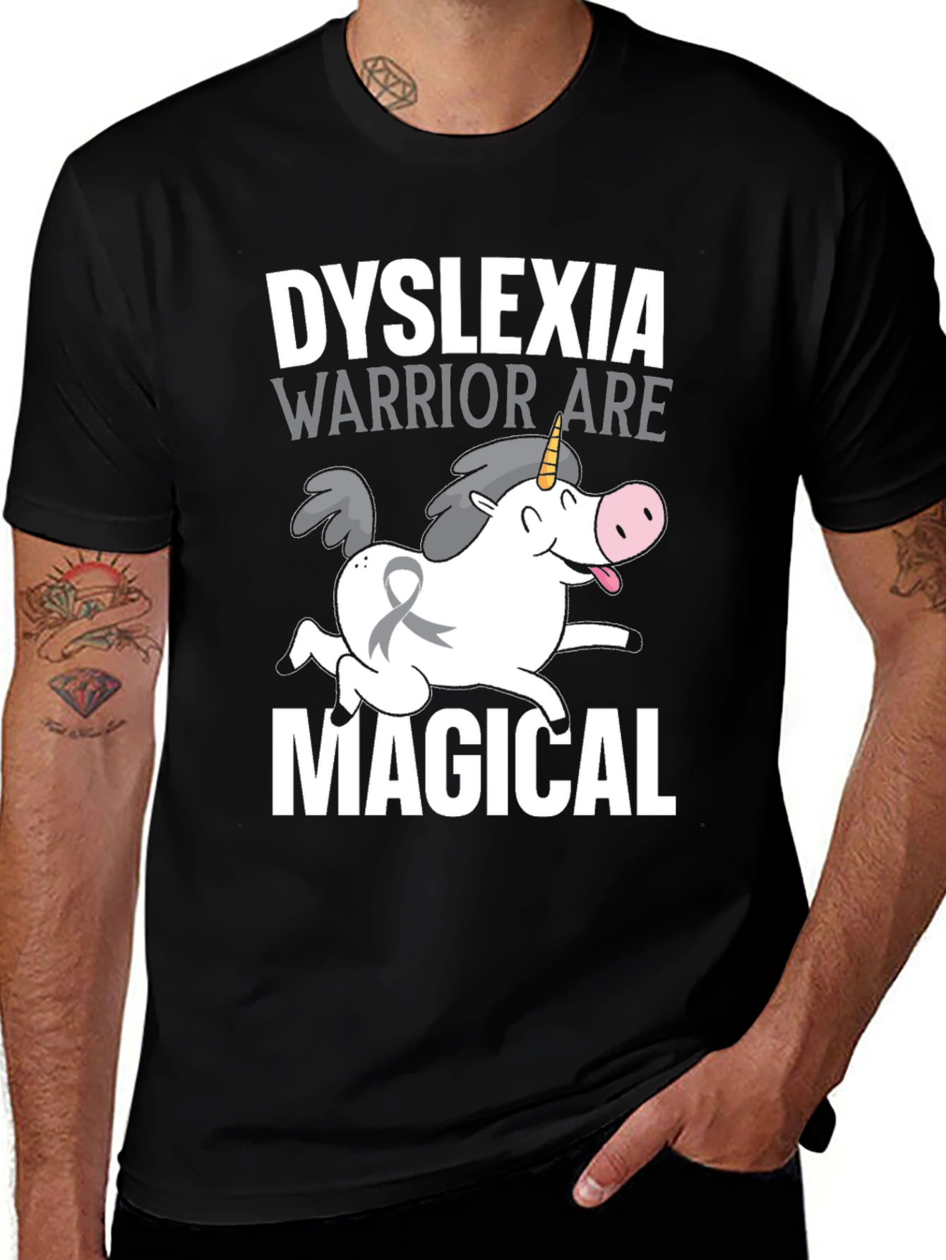 Dyslexia Warrior Unicorn T-Shirt - Awareness and Magical!