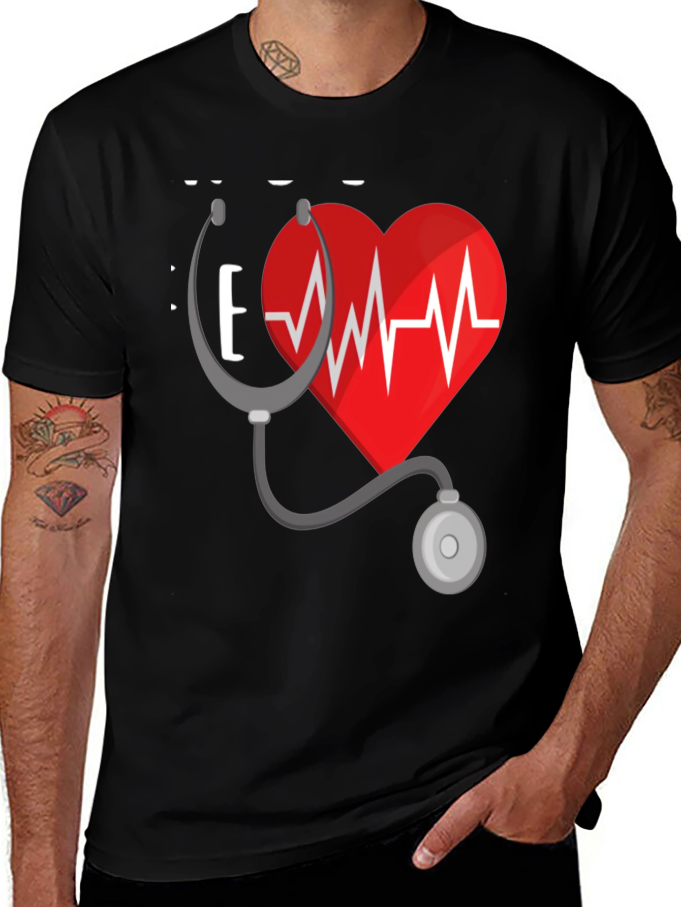 Variant 28 of Heartbeat Stethoscope Graphic T-Shirt