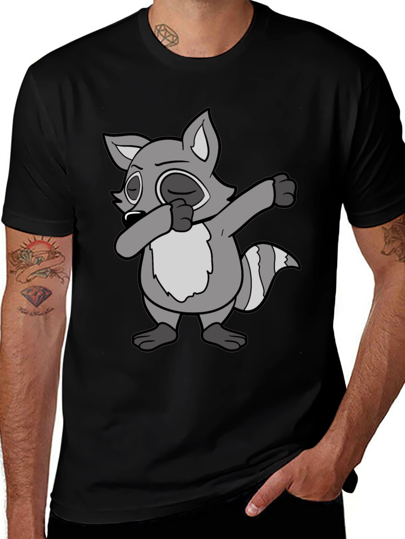 Variant 12 of Dabbing Raccoon Graphic Tee