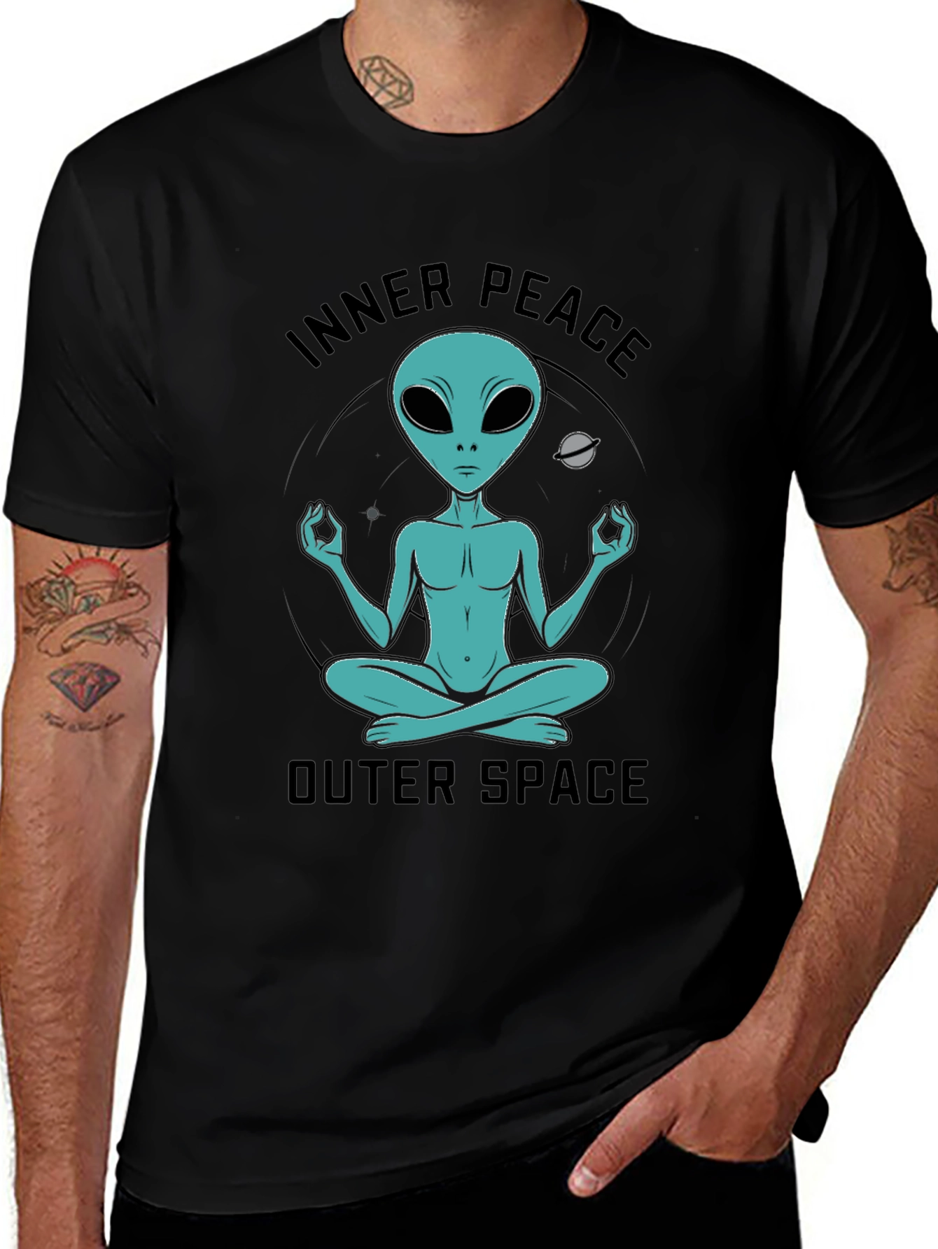 Variant 21 of Inner Peace Outer Space Alien T-Shirt