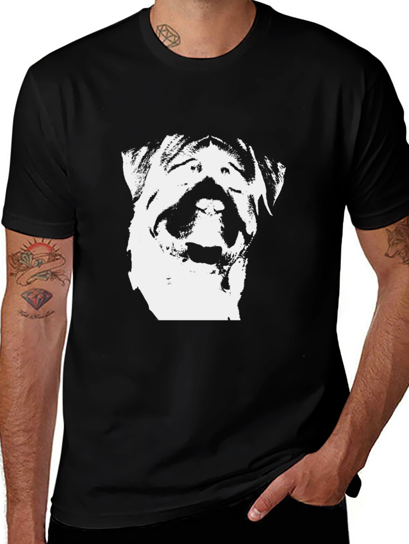 Variant 3 of Black Dog Graphic Tee - Cool Canine Design